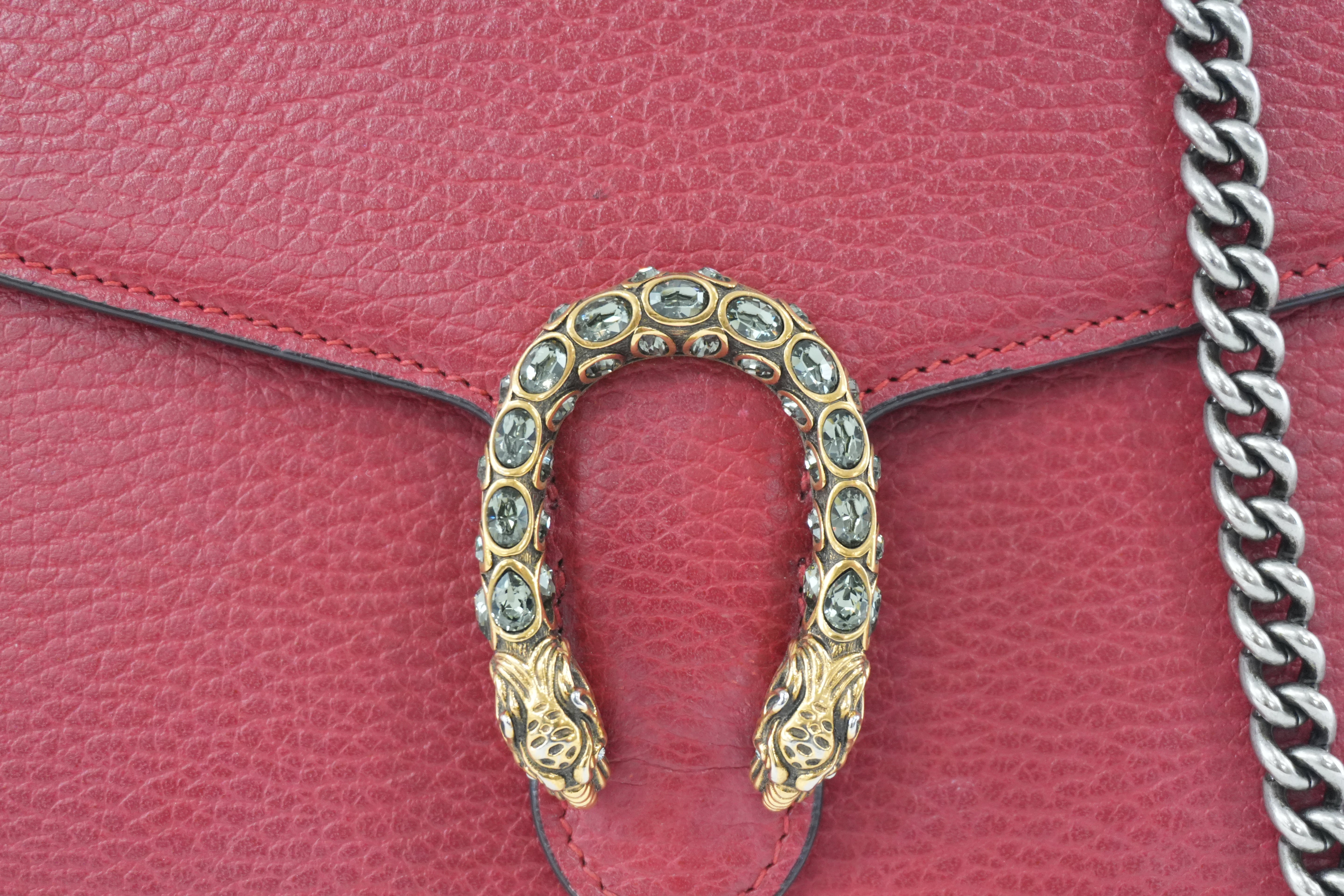 Gucci Dionysus Wallet on Chain Red Used