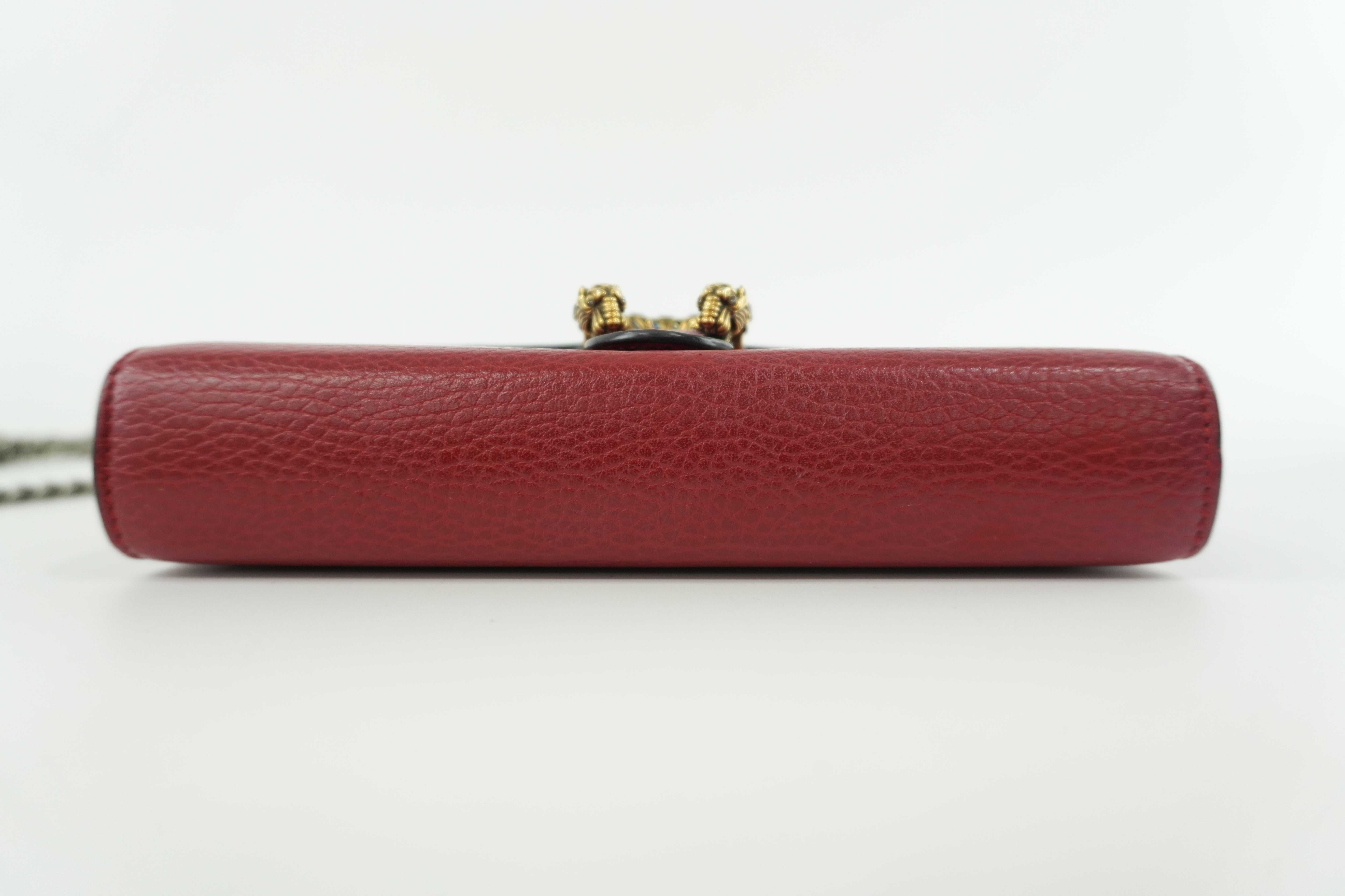 Gucci Dionysus Wallet on Chain Red Used
