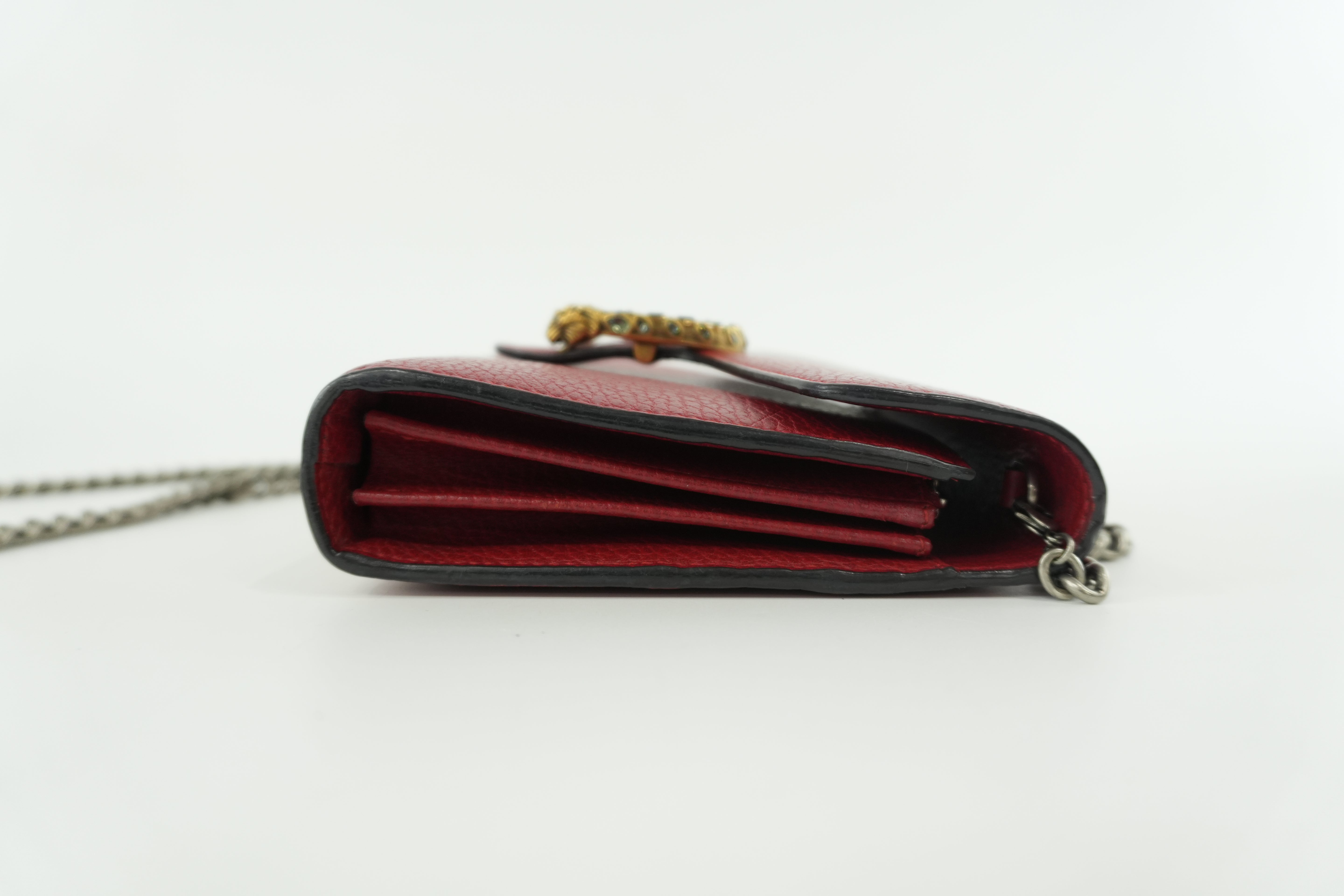 Gucci Dionysus Wallet on Chain Red Used