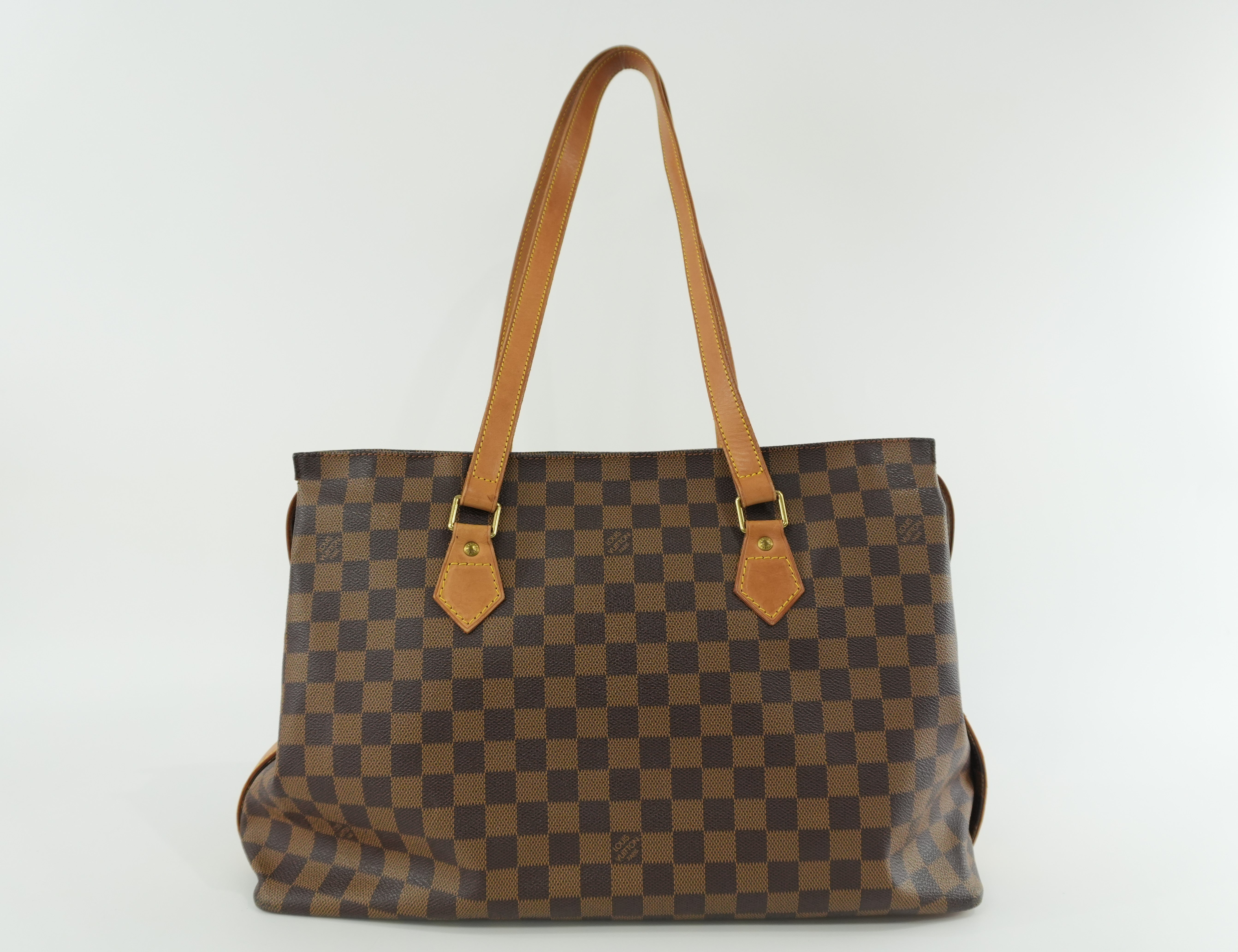 Pre-owned Louis Vuitton Damier Ebene Centenaire Columbine Shoulder Tote Bag