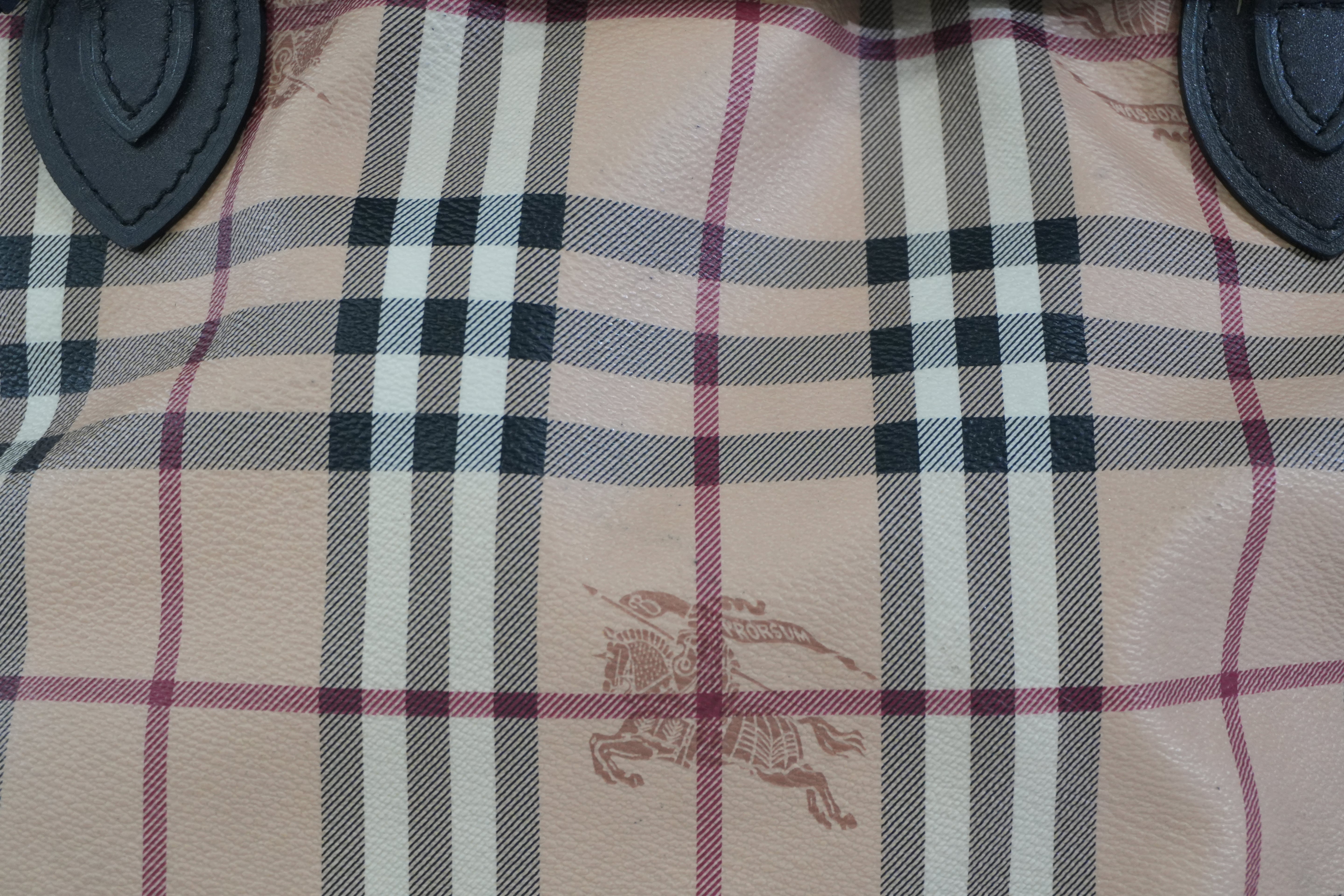 Pre-owned Burberry Haymarket Check Golderton Tote Bag Beige