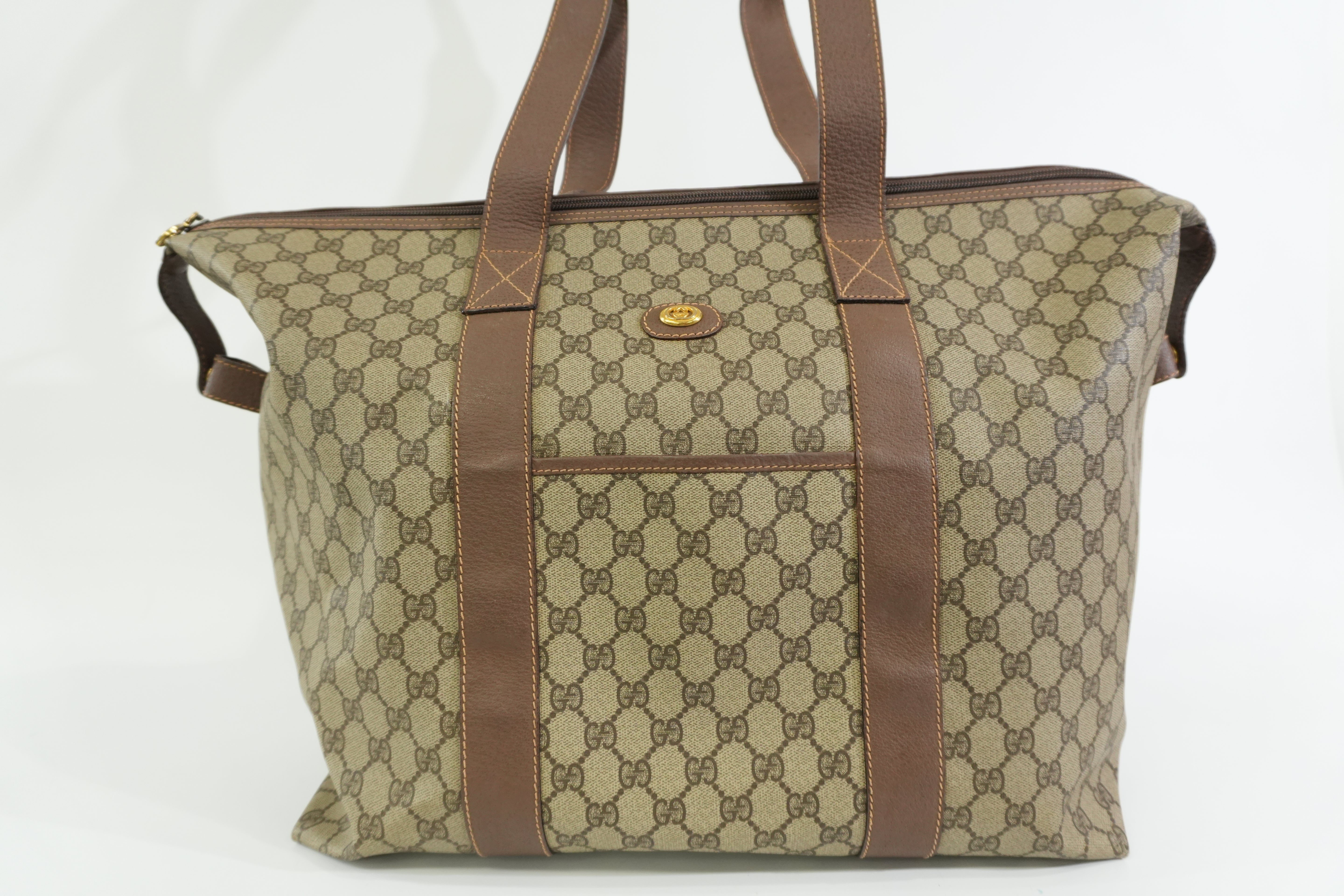 Pre-owned Gucci Guccisima Travel Tote Bag Brown