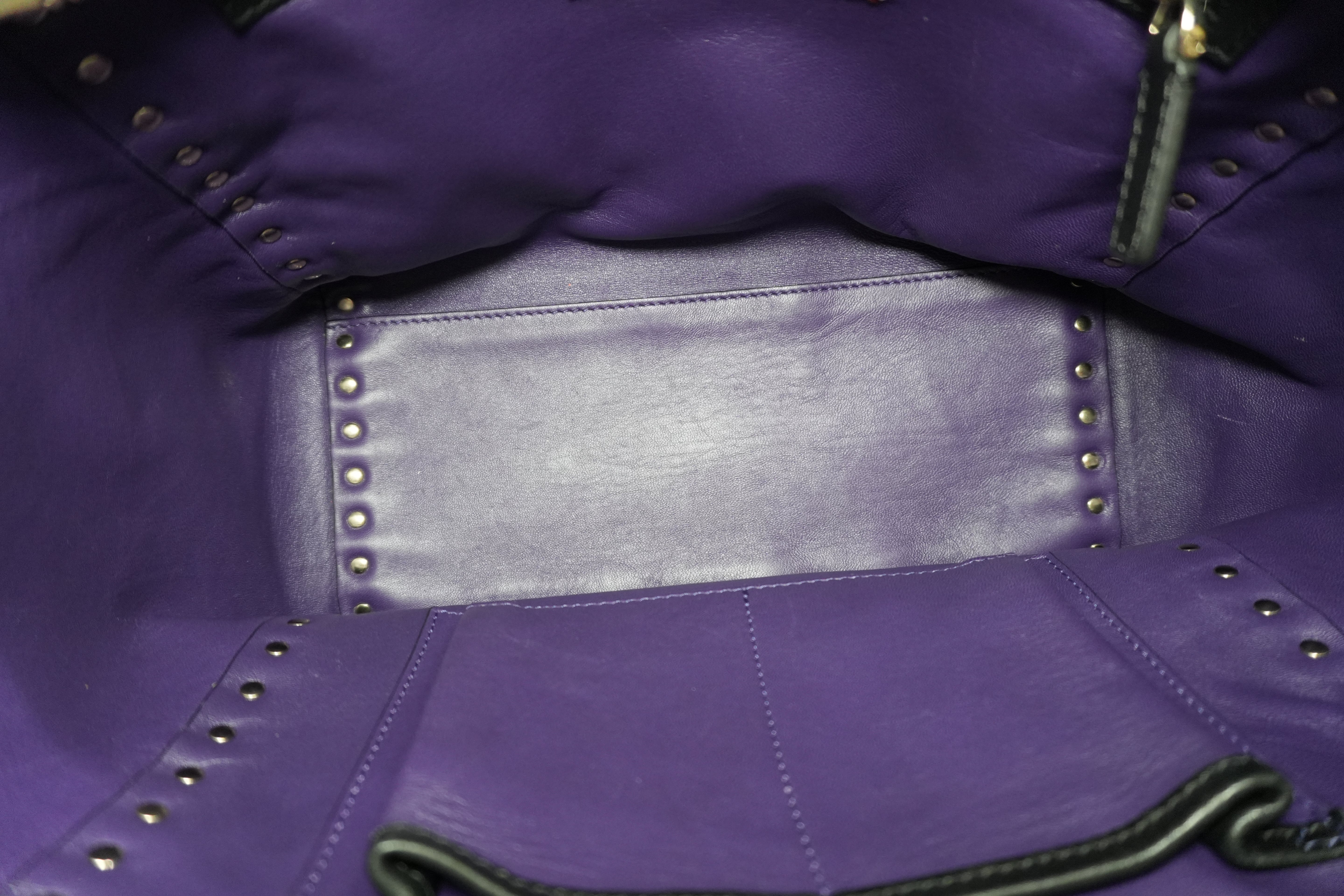 Pre-owned Valentino Two Way Studded Shoulder Bag Purple