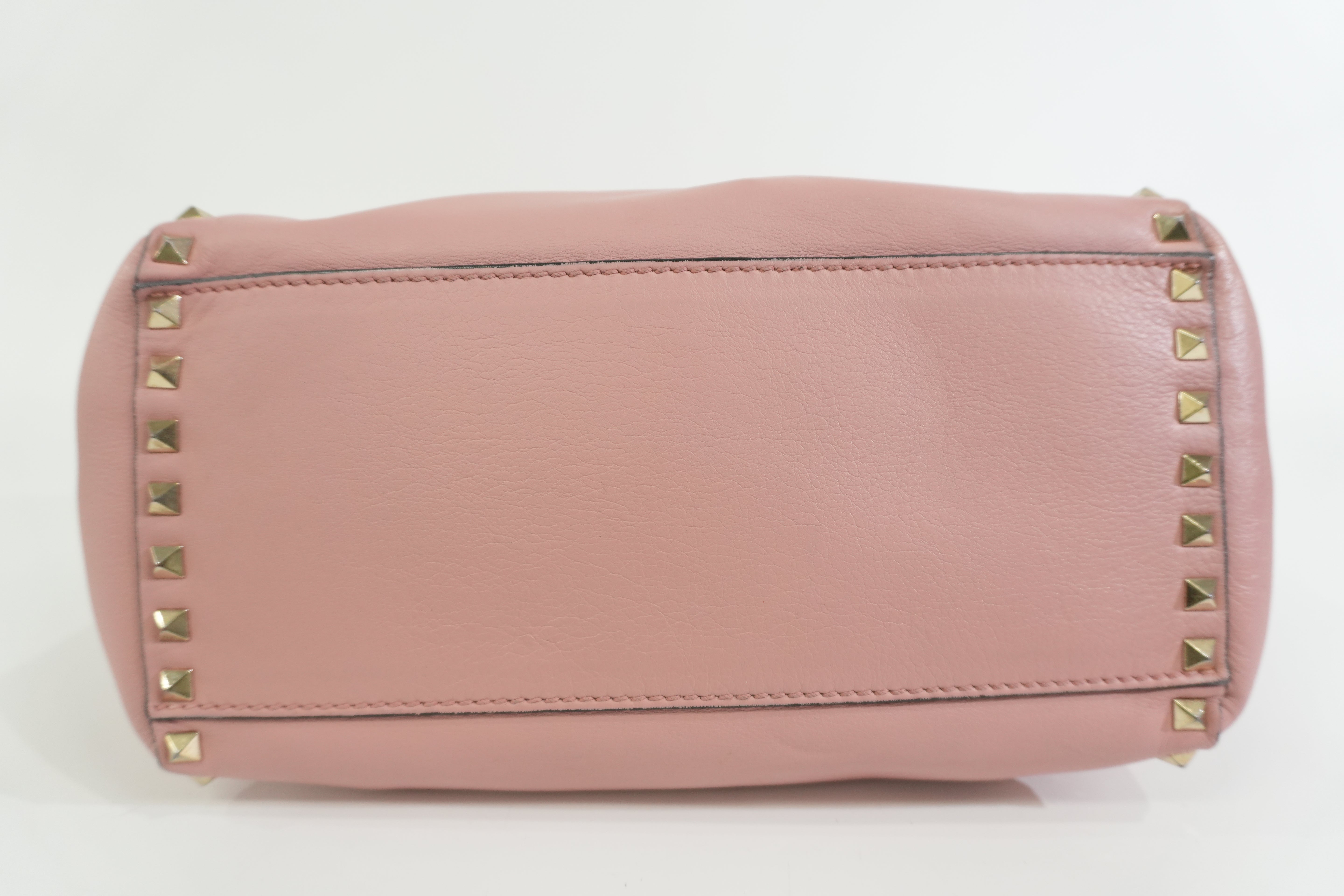 Pre-owned Valentino Two Way Studded Shoulder Bag Pink