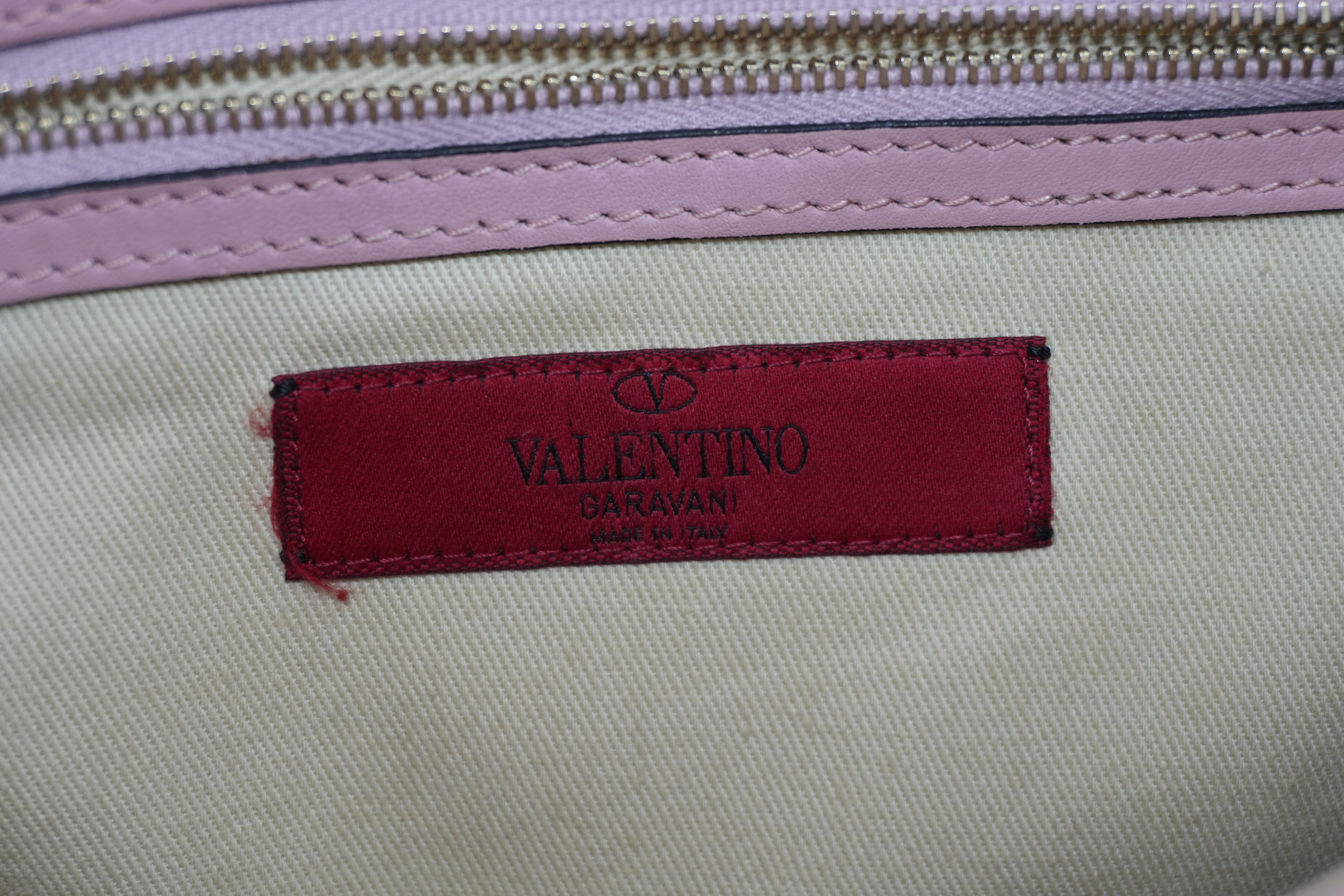 Pre-owned Valentino Two Way Studded Shoulder Bag Pink