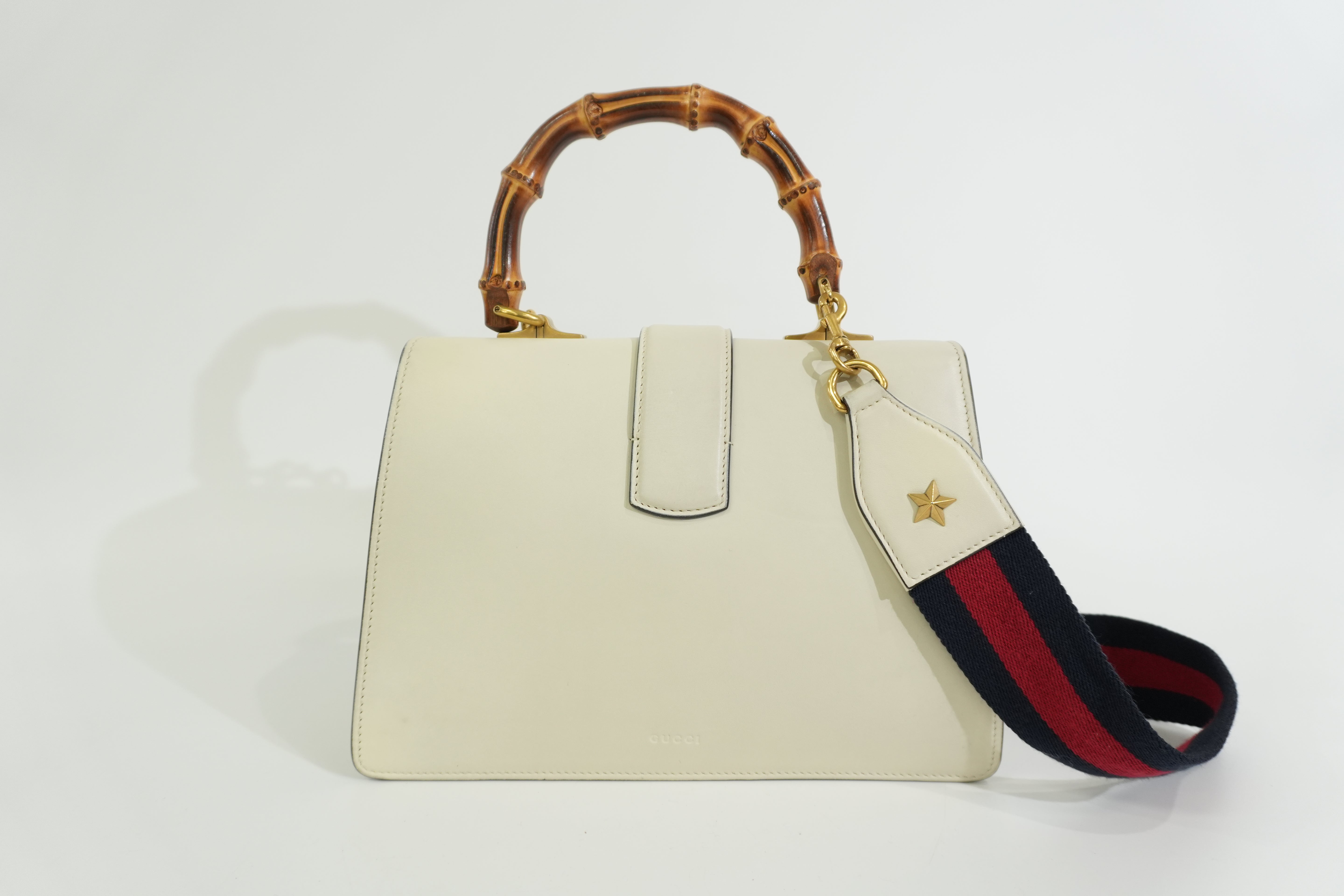 Pre-owned Gucci Two Way Dionysus Bamboo Shoulder Bag White