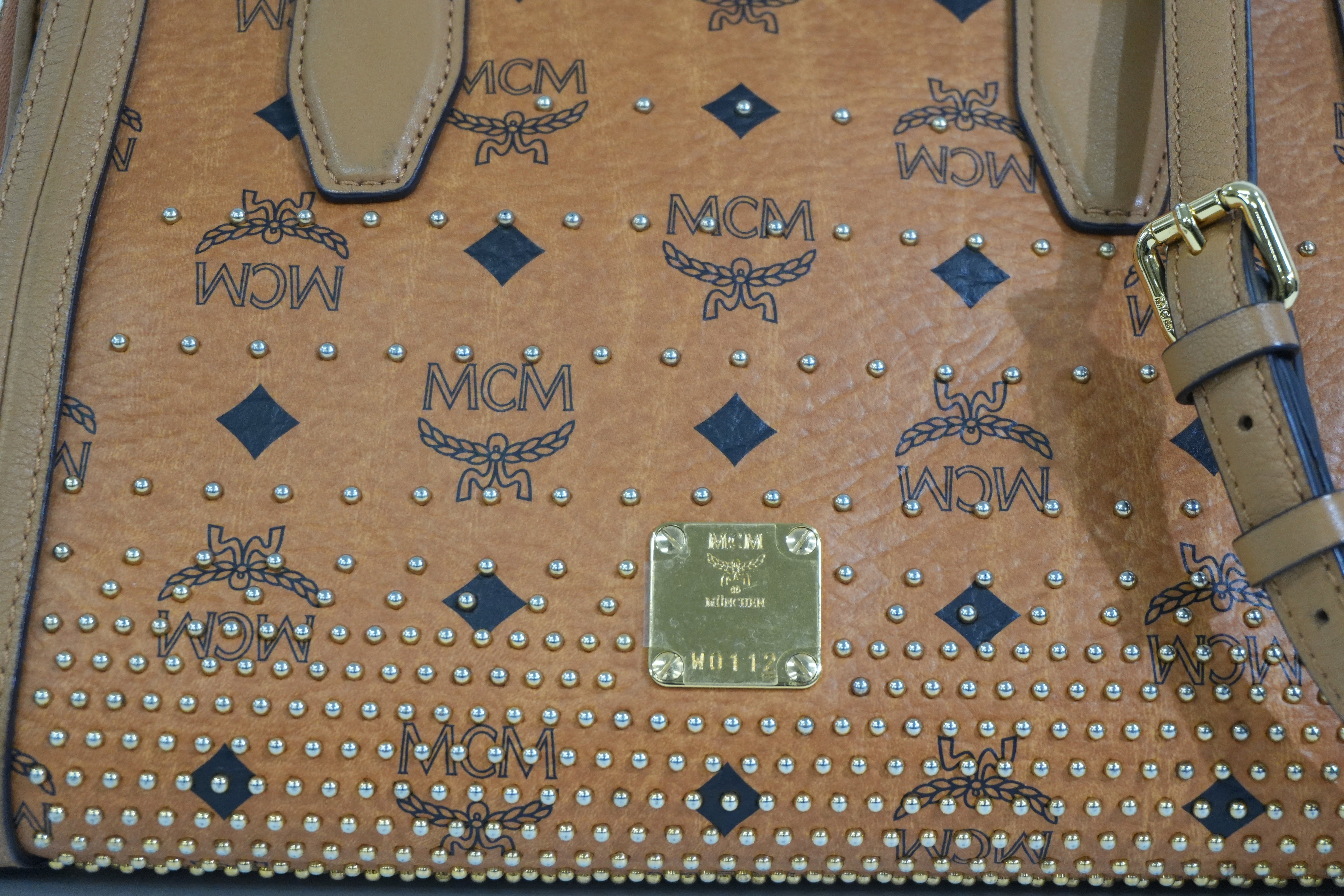 Pre-owned MCM Two Way Boston Bag Cognac