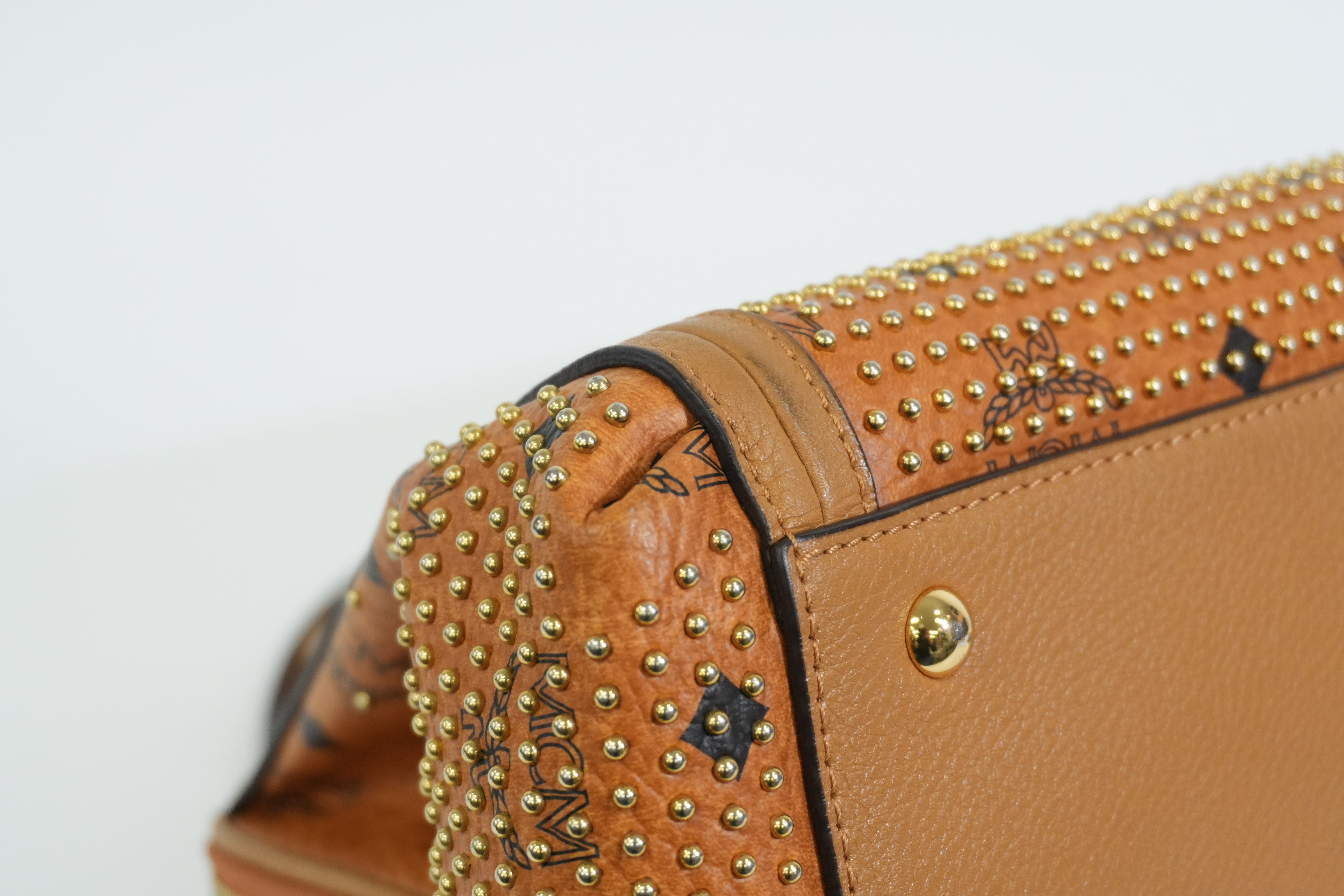 Pre-owned MCM Two Way Boston Bag Cognac