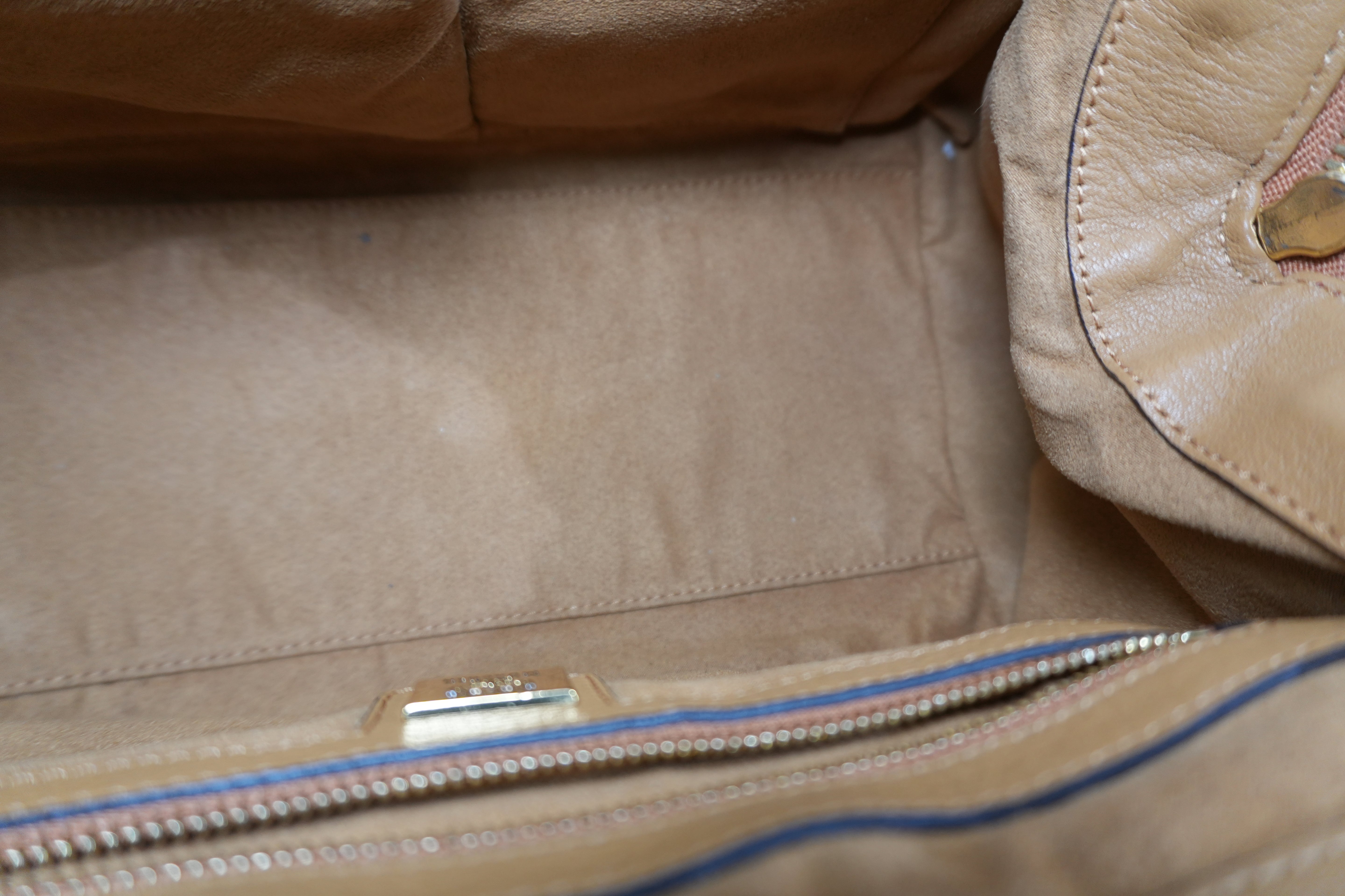 Pre-owned MCM Two Way Boston Bag Cognac