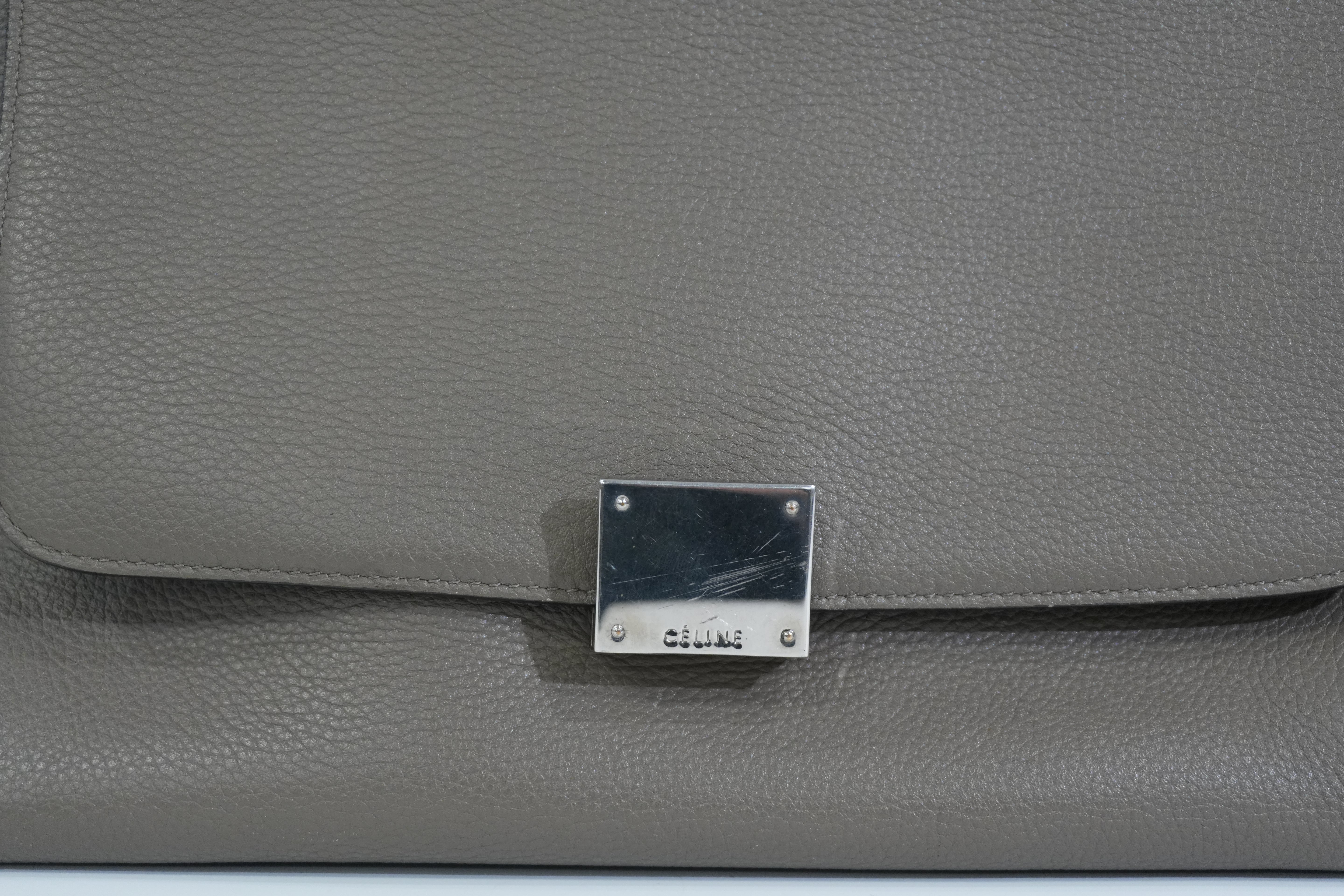 Pre-owned Celine Trapeze Two Way Shoulder Bag Taupe Gray