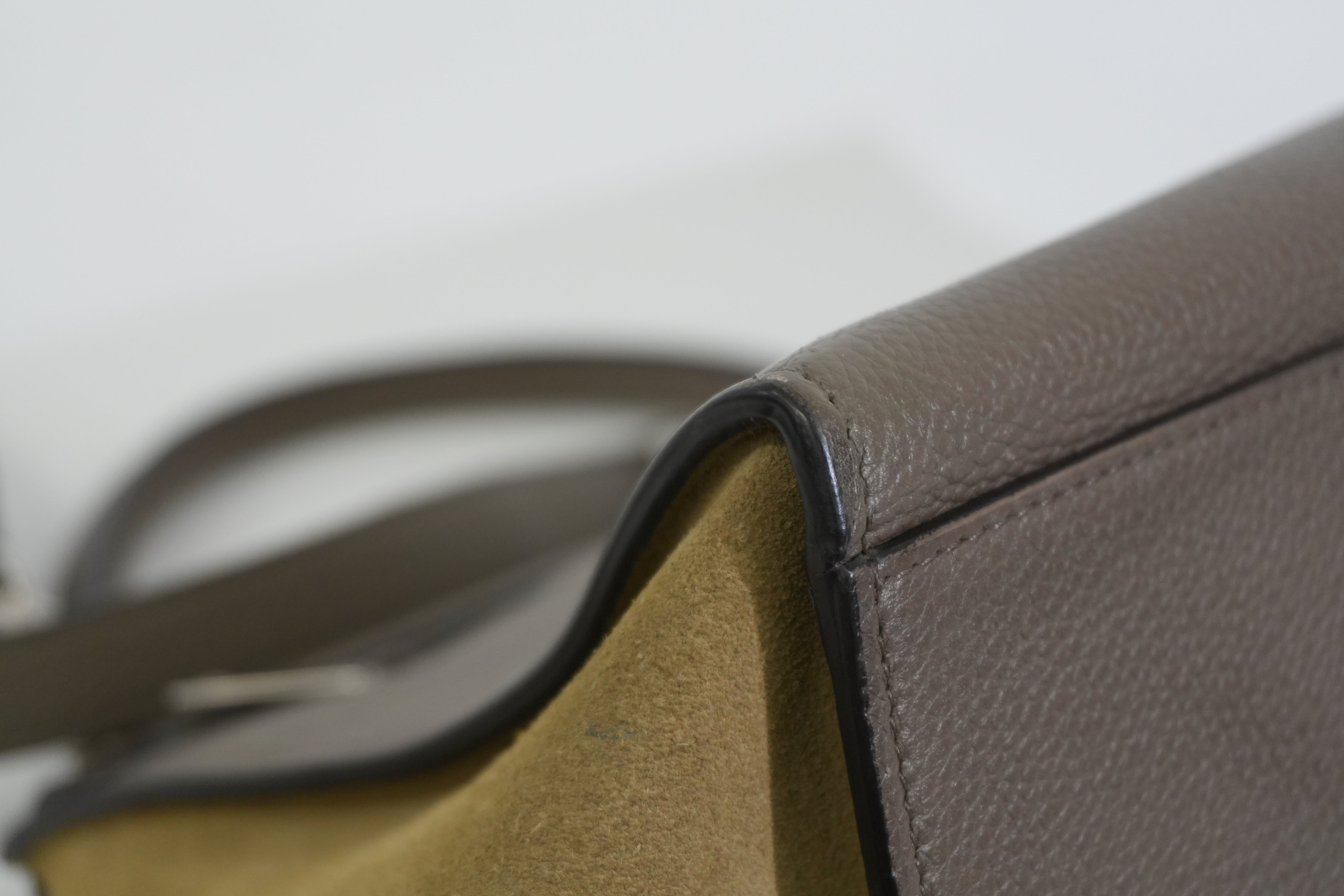 Pre-owned Celine Trapeze Two Way Shoulder Bag Taupe Gray