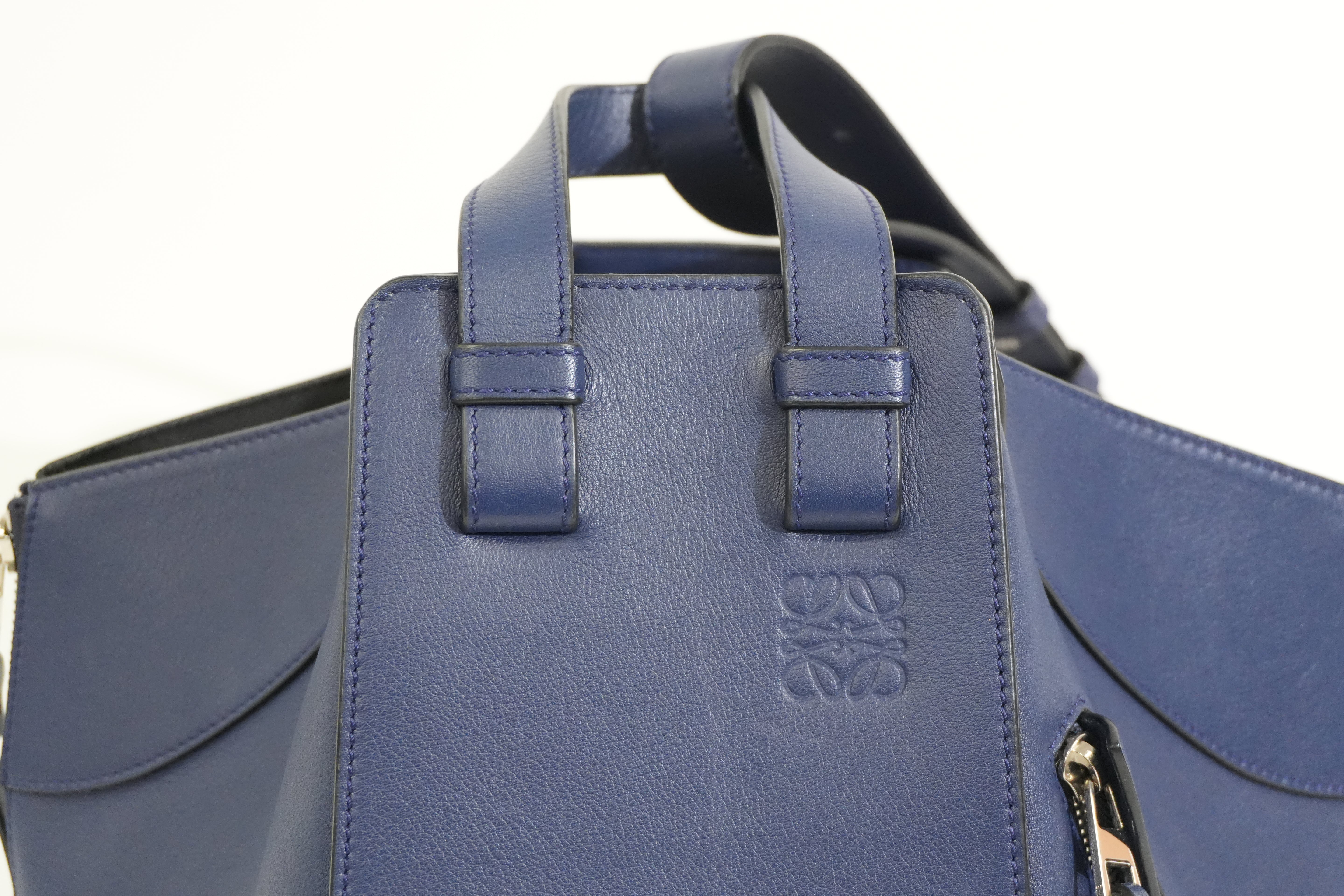 Pre-owned Loewe Hammock Shoulder Bag Navy Blue