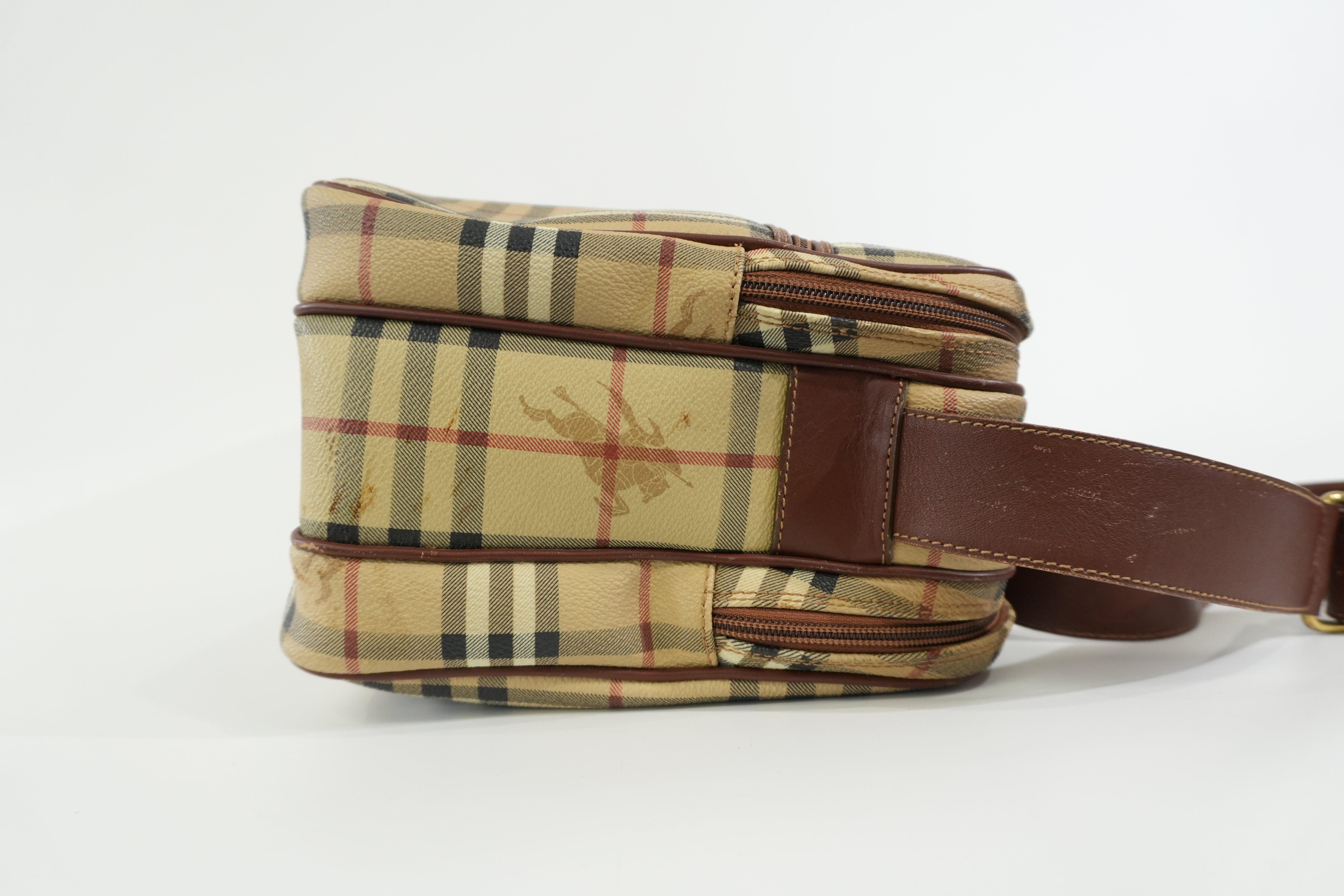 Pre-owned Burberry Nova Check Messenger Bag Beige and Brown