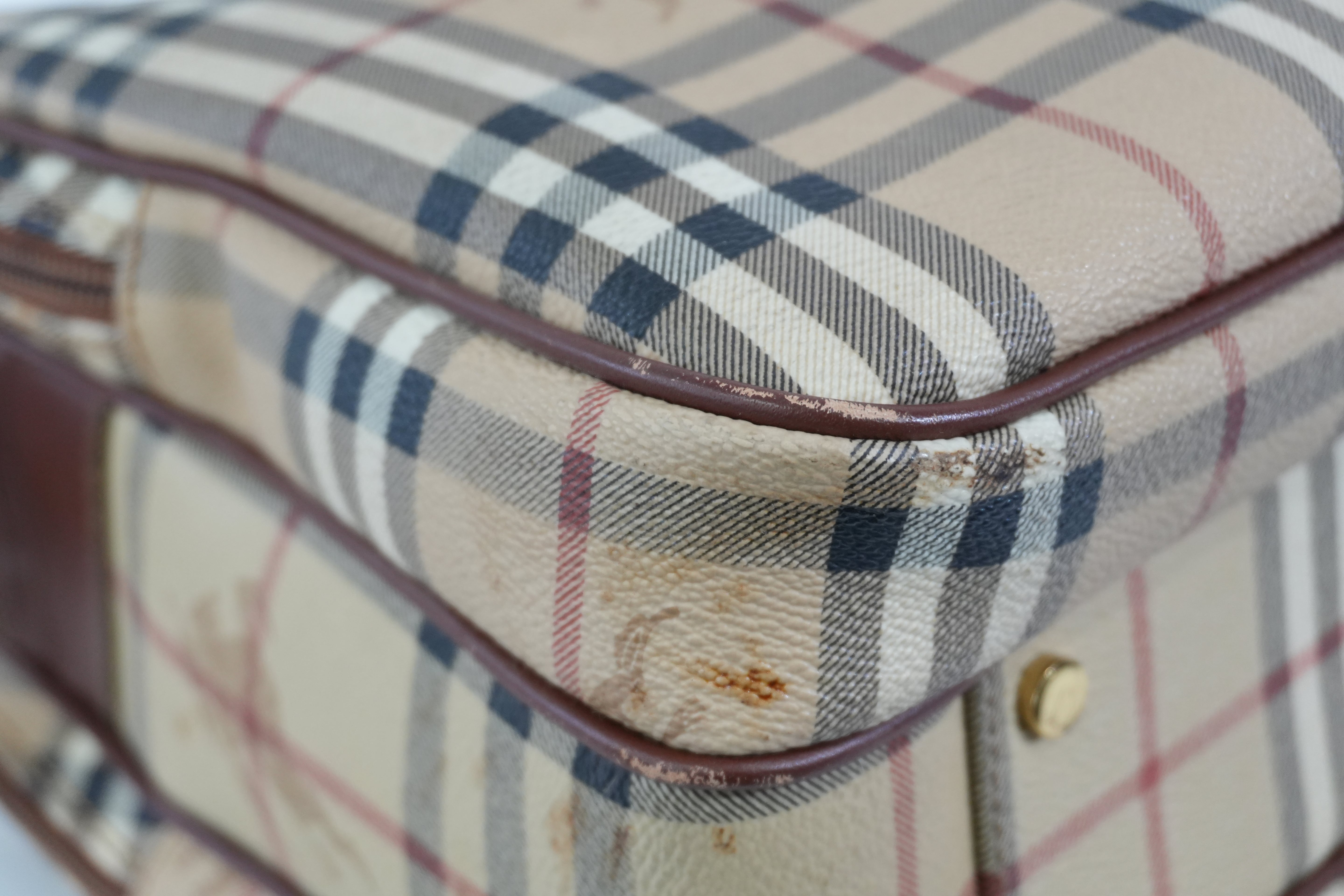 Pre-owned Burberry Nova Check Messenger Bag Beige and Brown