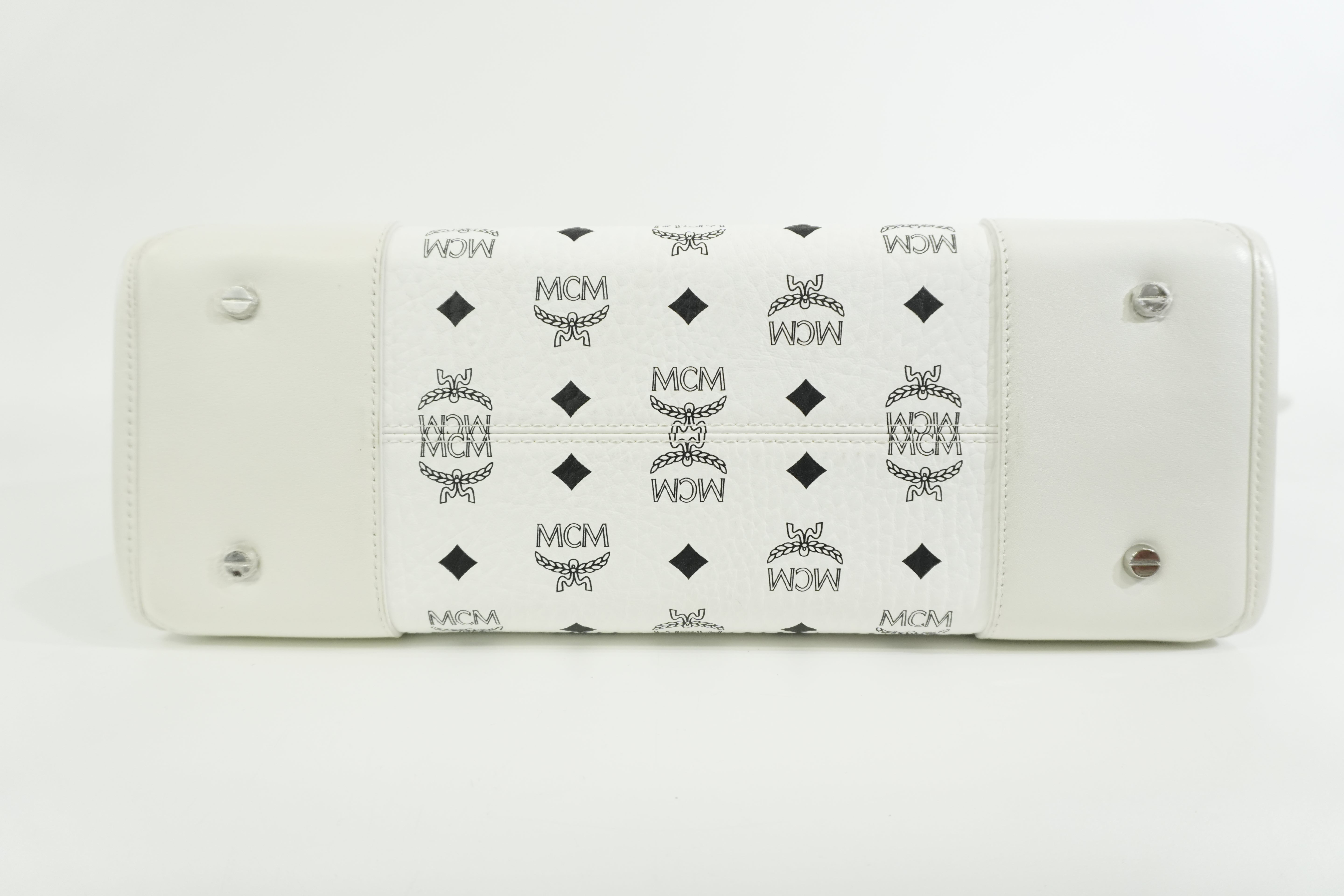 Pre-owned MCM Two Way Shoulder Bag White