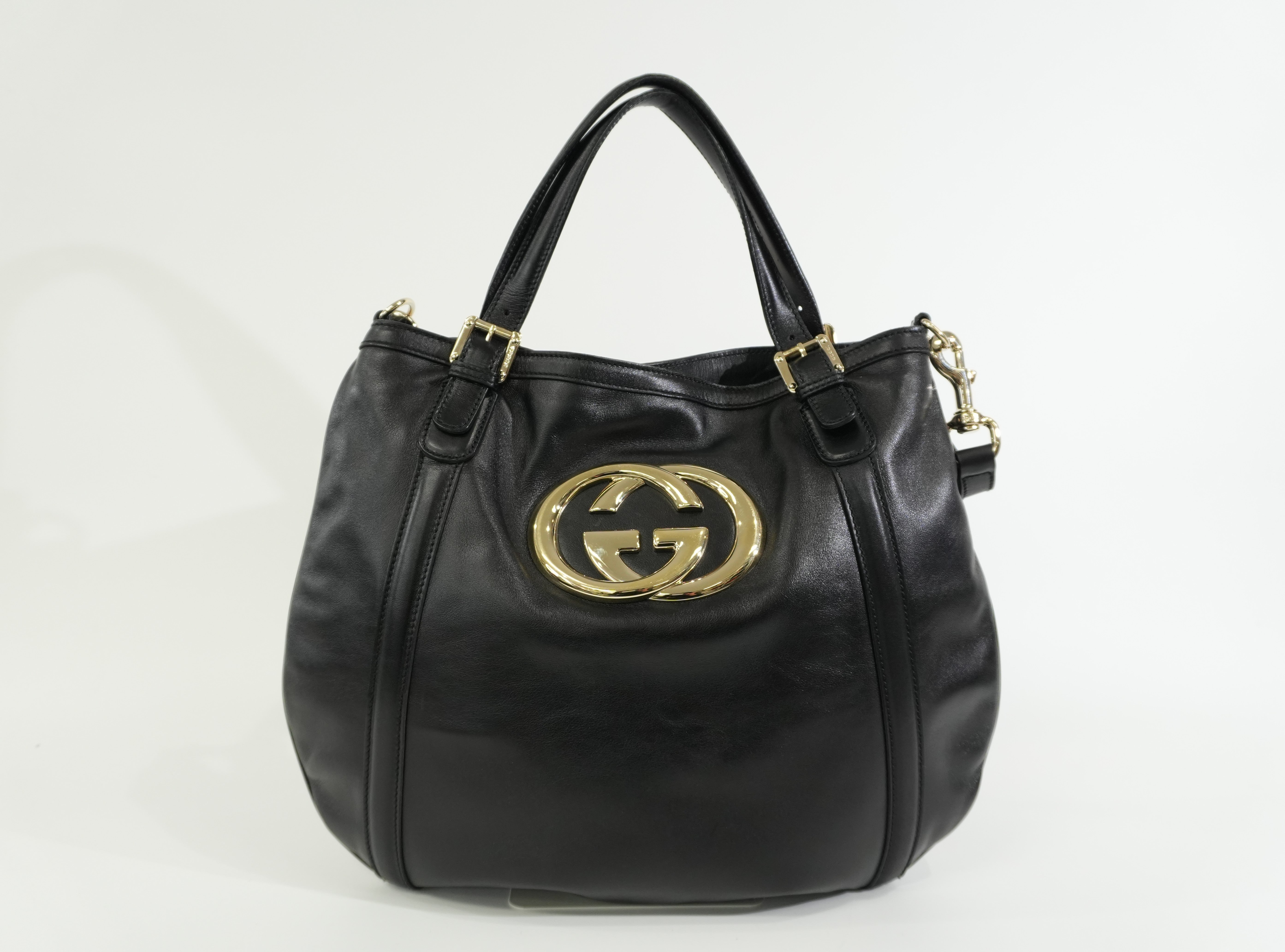 Pre-owned Gucci Two Way Britt Satchel Shoulder Bag Black