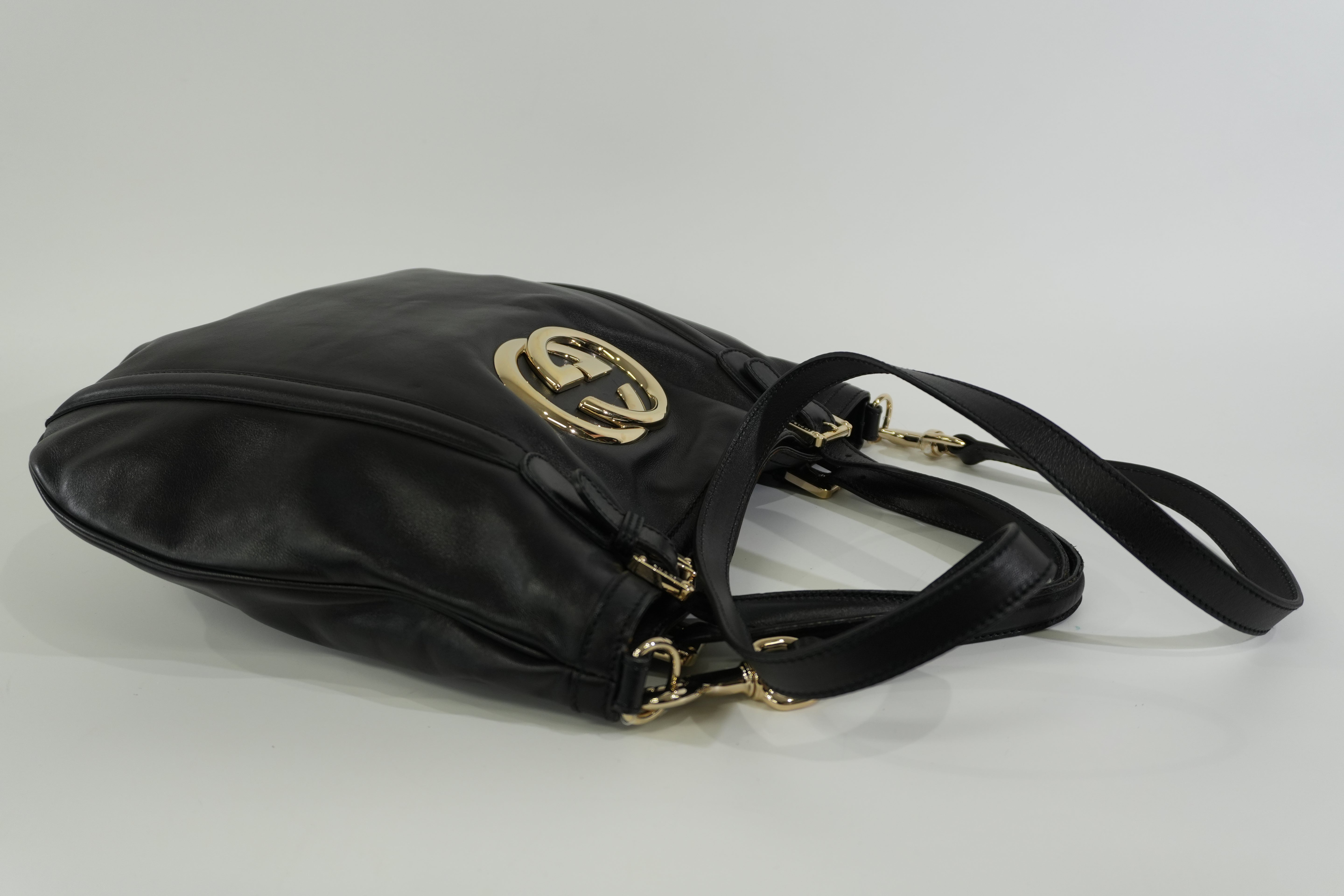 Pre-owned Gucci Two Way Britt Satchel Shoulder Bag Black