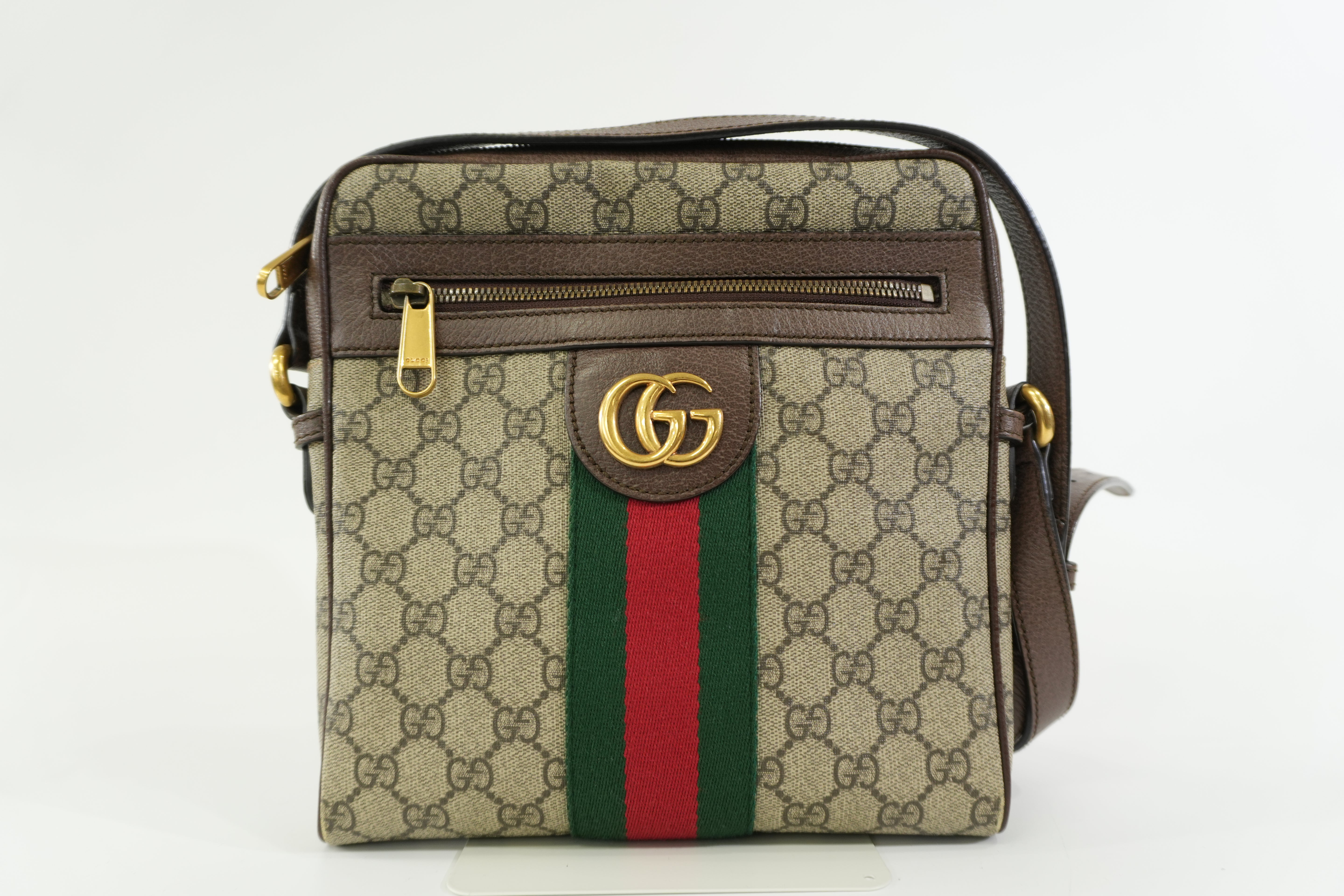 Pre-owned Gucci Ophidia Shoulder Bag Brown
