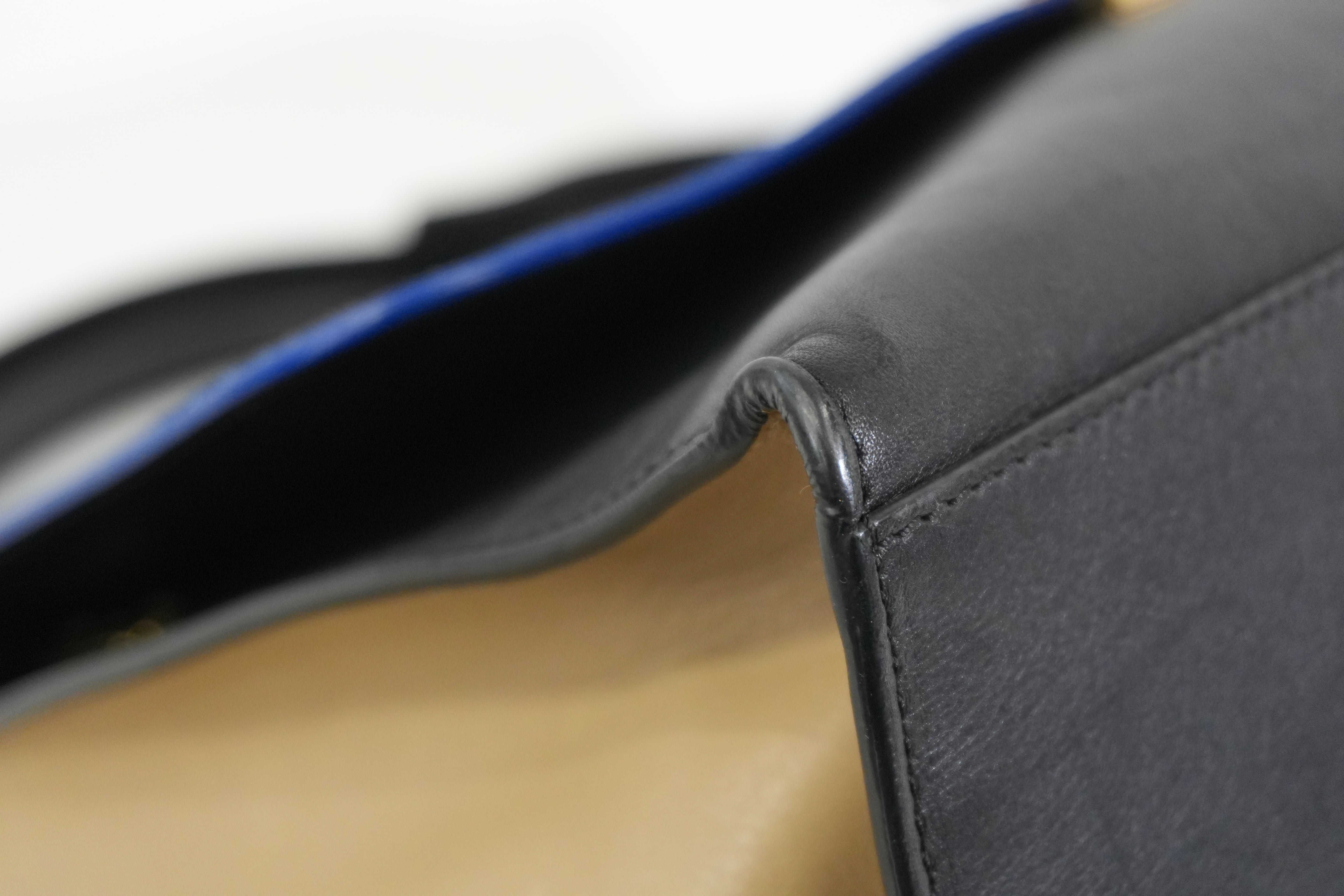 Pre-owned Celine Trapeze Two Way Shoulder Bag Tricolor Blue