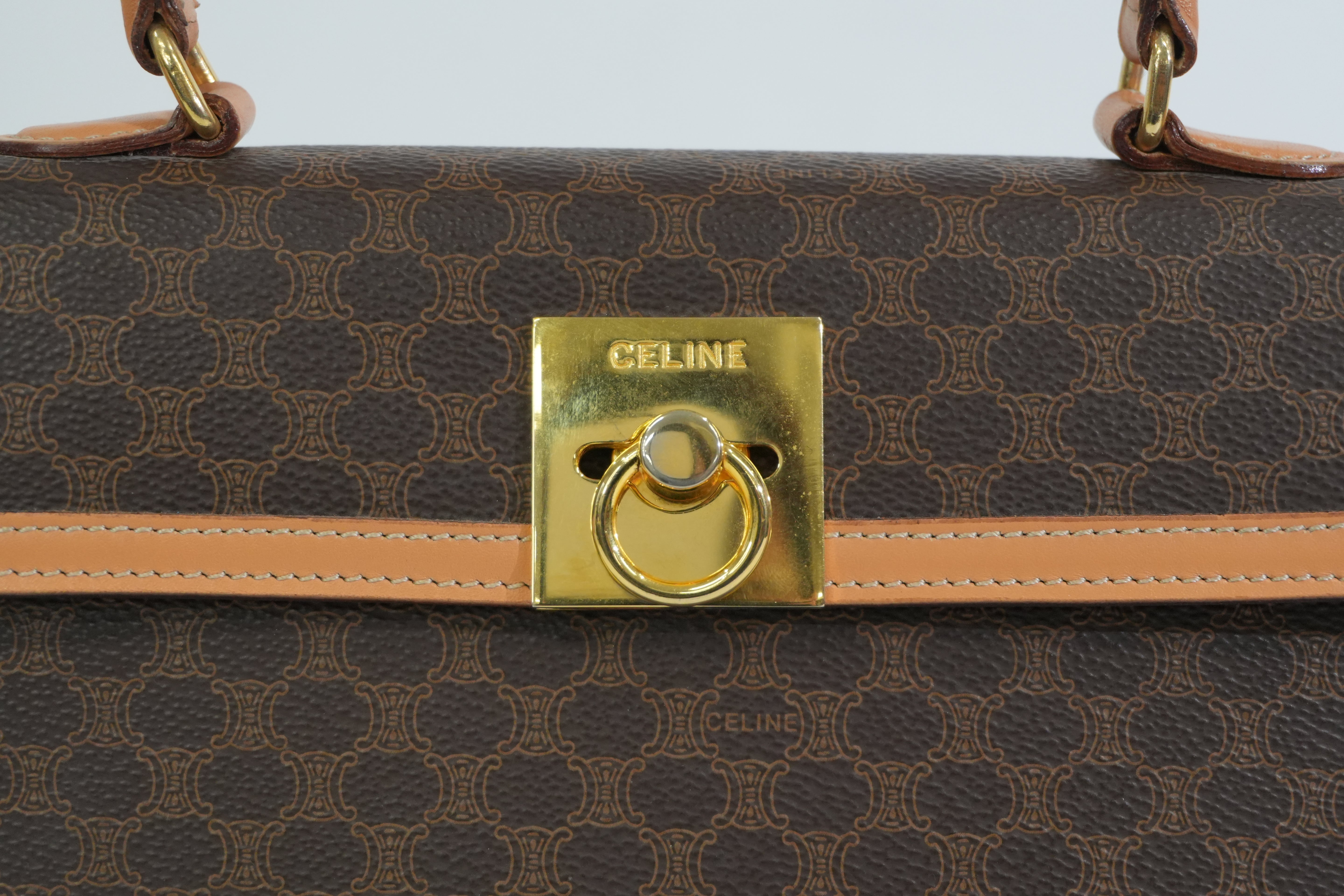Pre-owned Celine Top Handle Handbag Brown