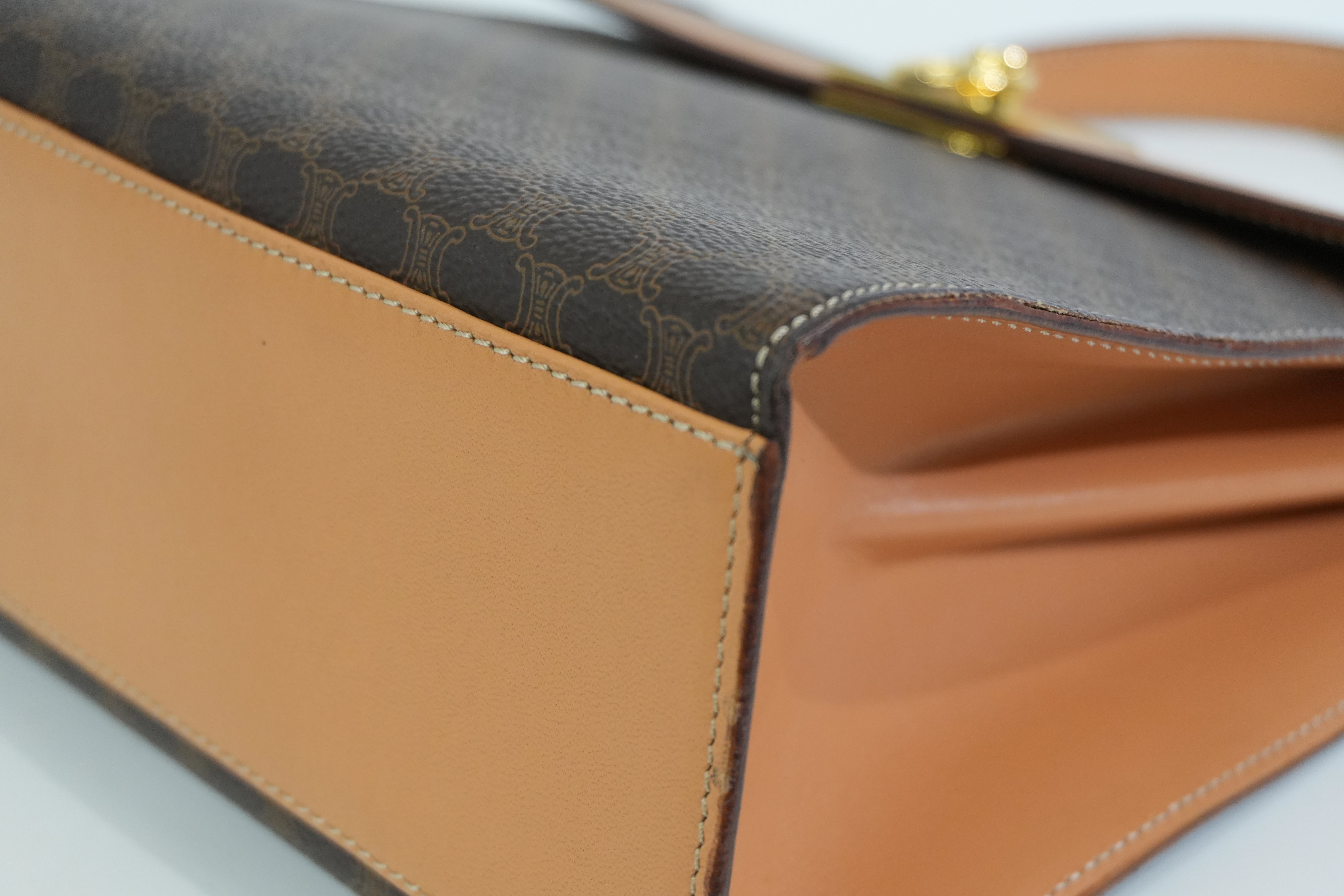 Pre-owned Celine Top Handle Handbag Brown