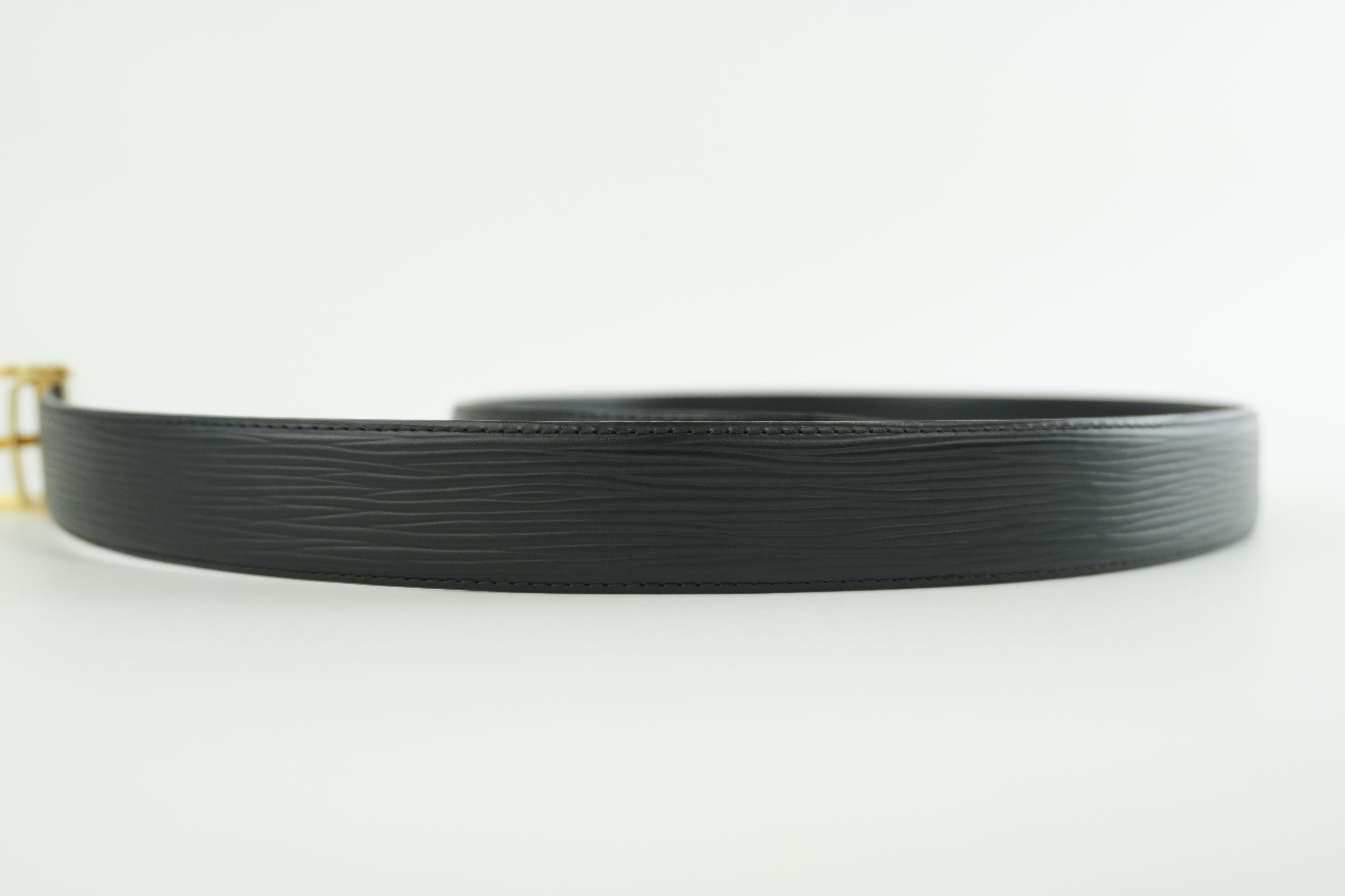 Pre-owned Louis Vuitton Epi Belt Size 110 Black