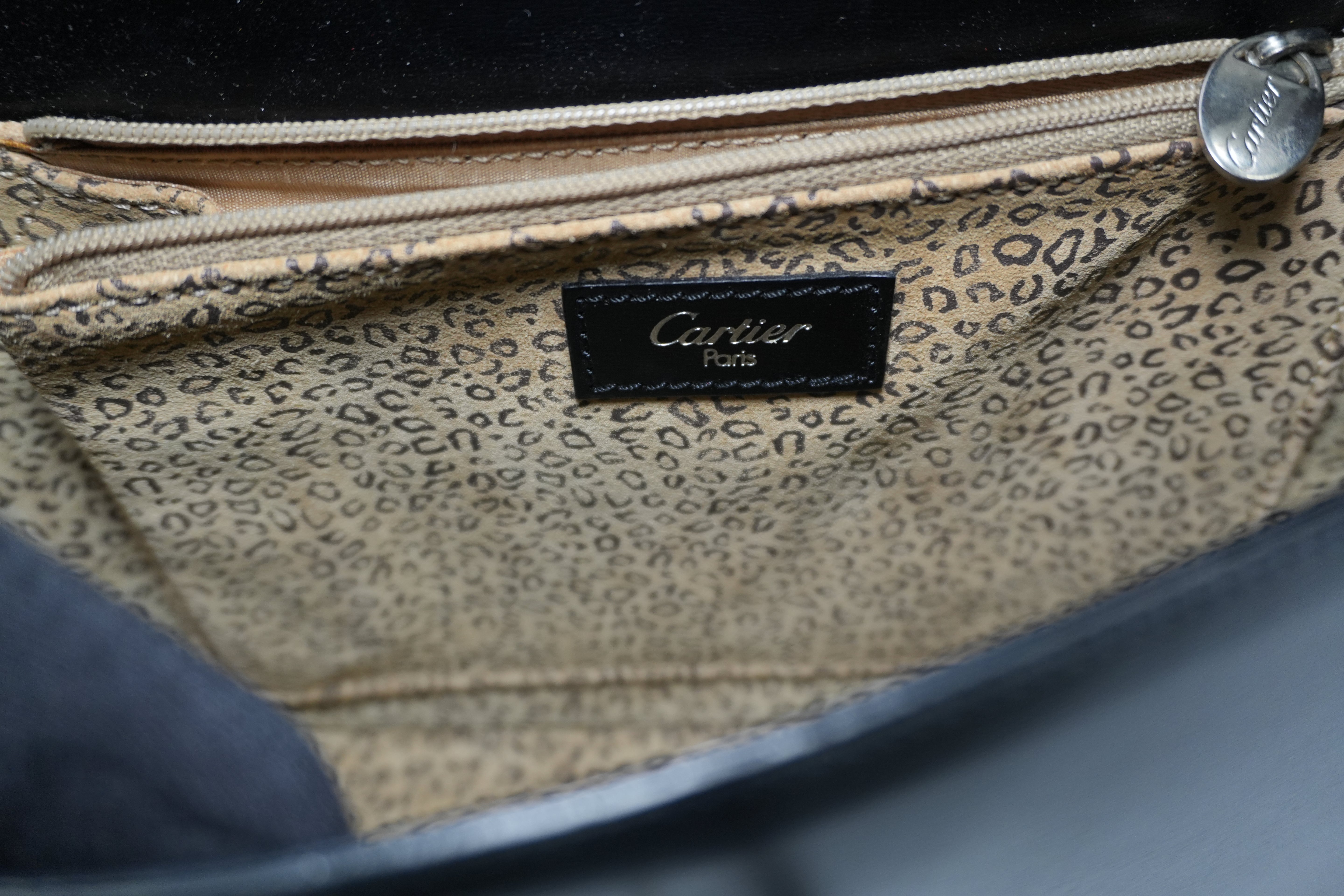 Pre-owned Cartier Panthere Shoulder Bag Black