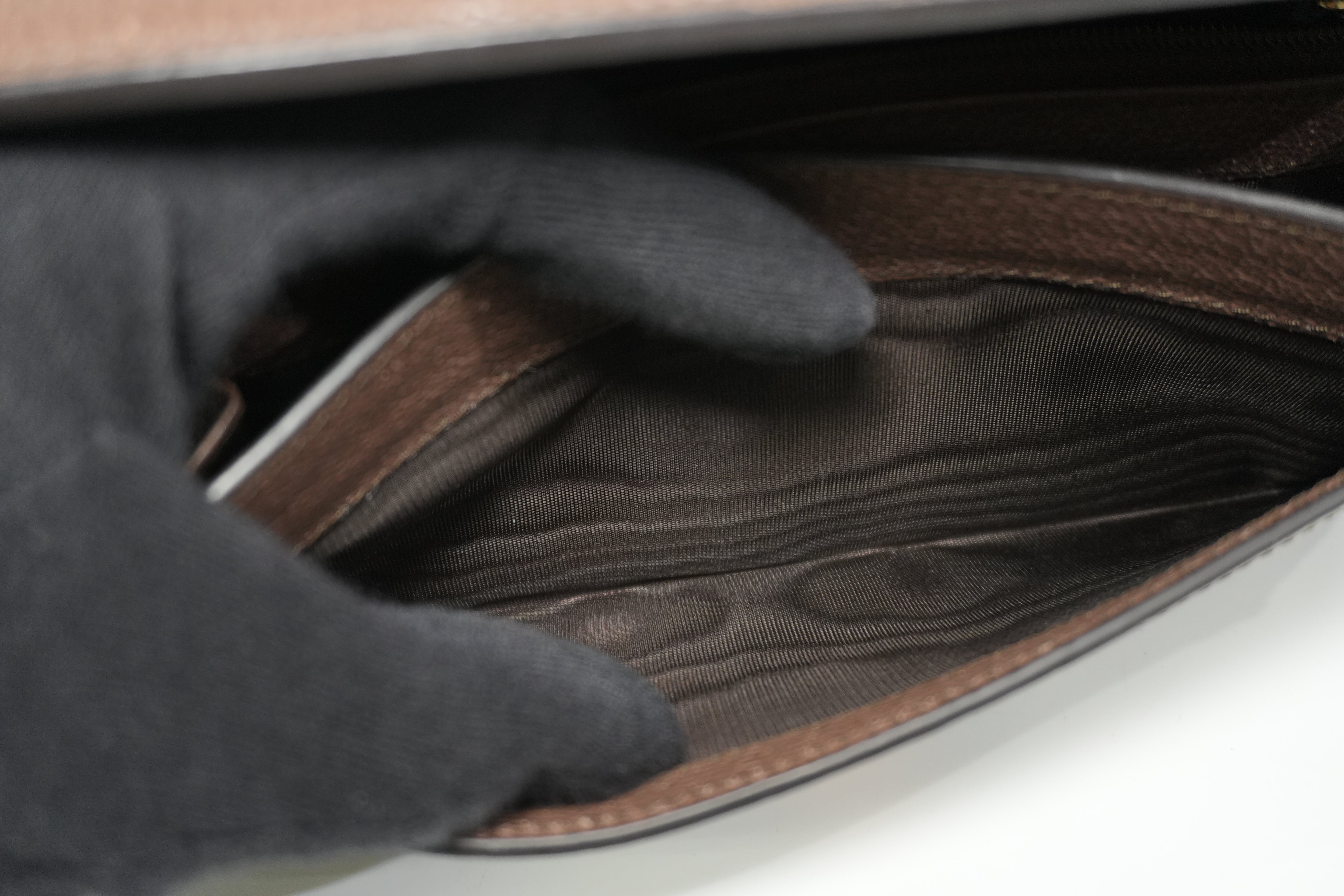 Pre-owned Gucci Ophidia Long Wallet Brown