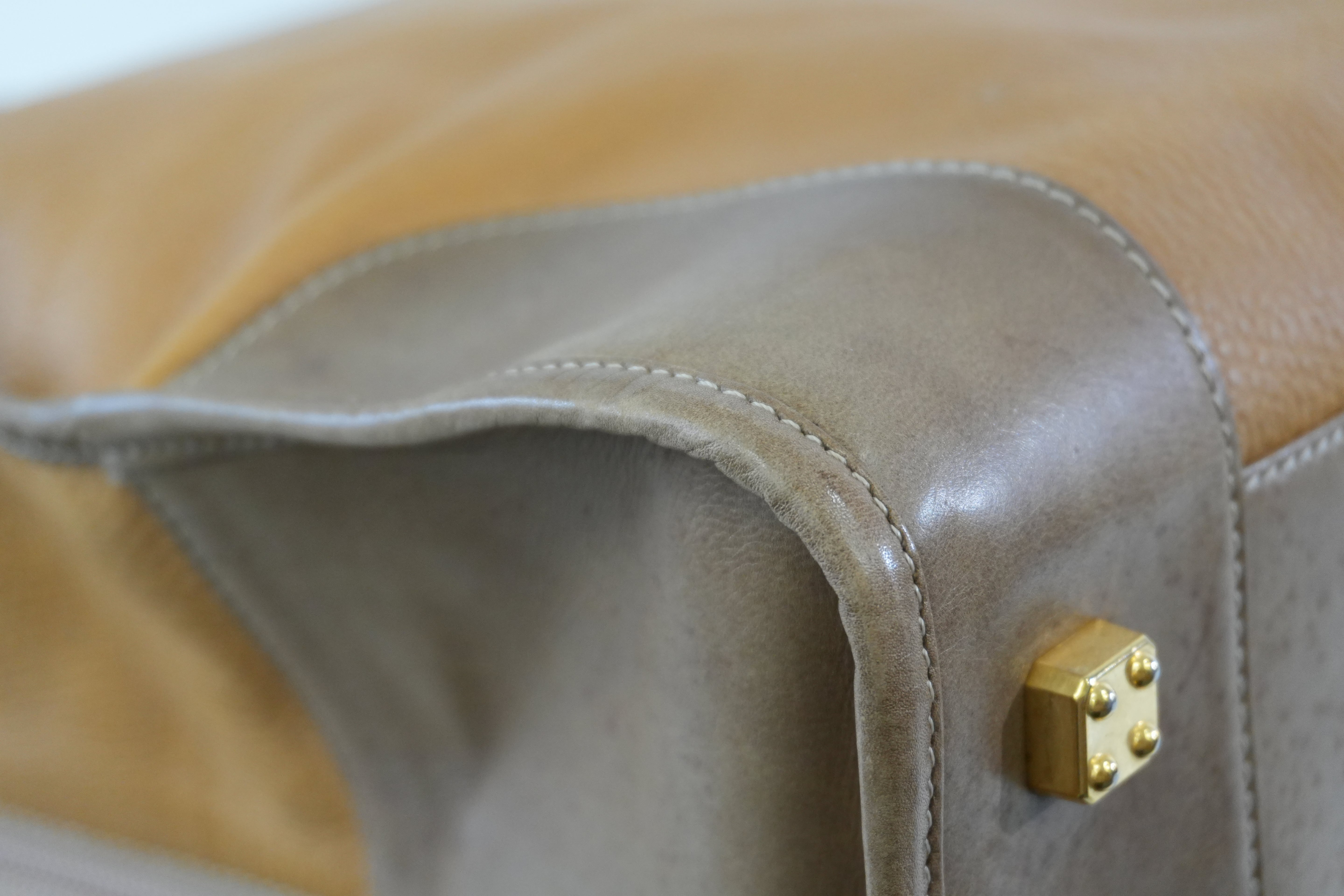 Pre-owned Loewe Amazona 50 Anagram Boston Travel Bag Beige