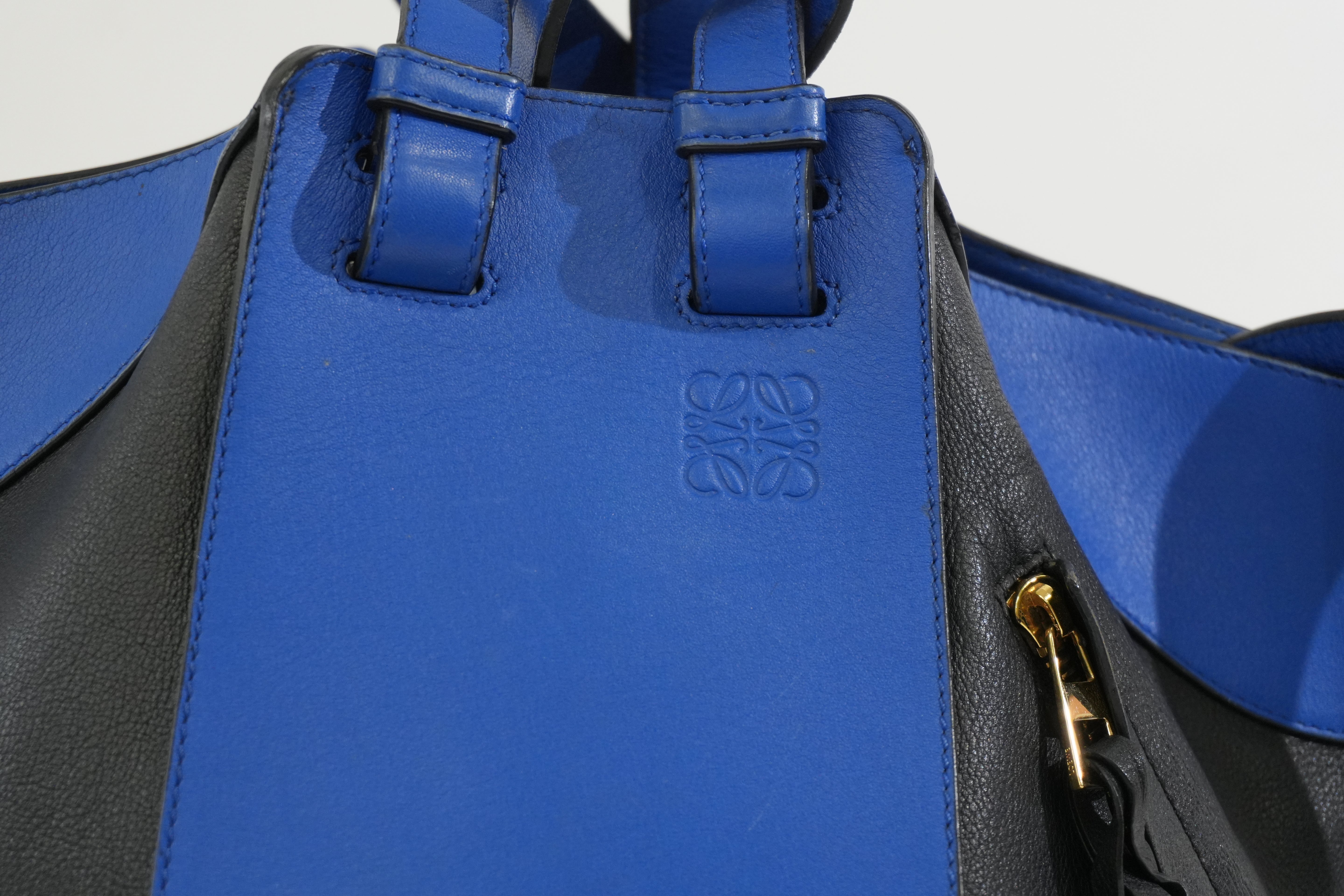 Pre-owned Loewe Hammock Shoulder Bag Blue and Black