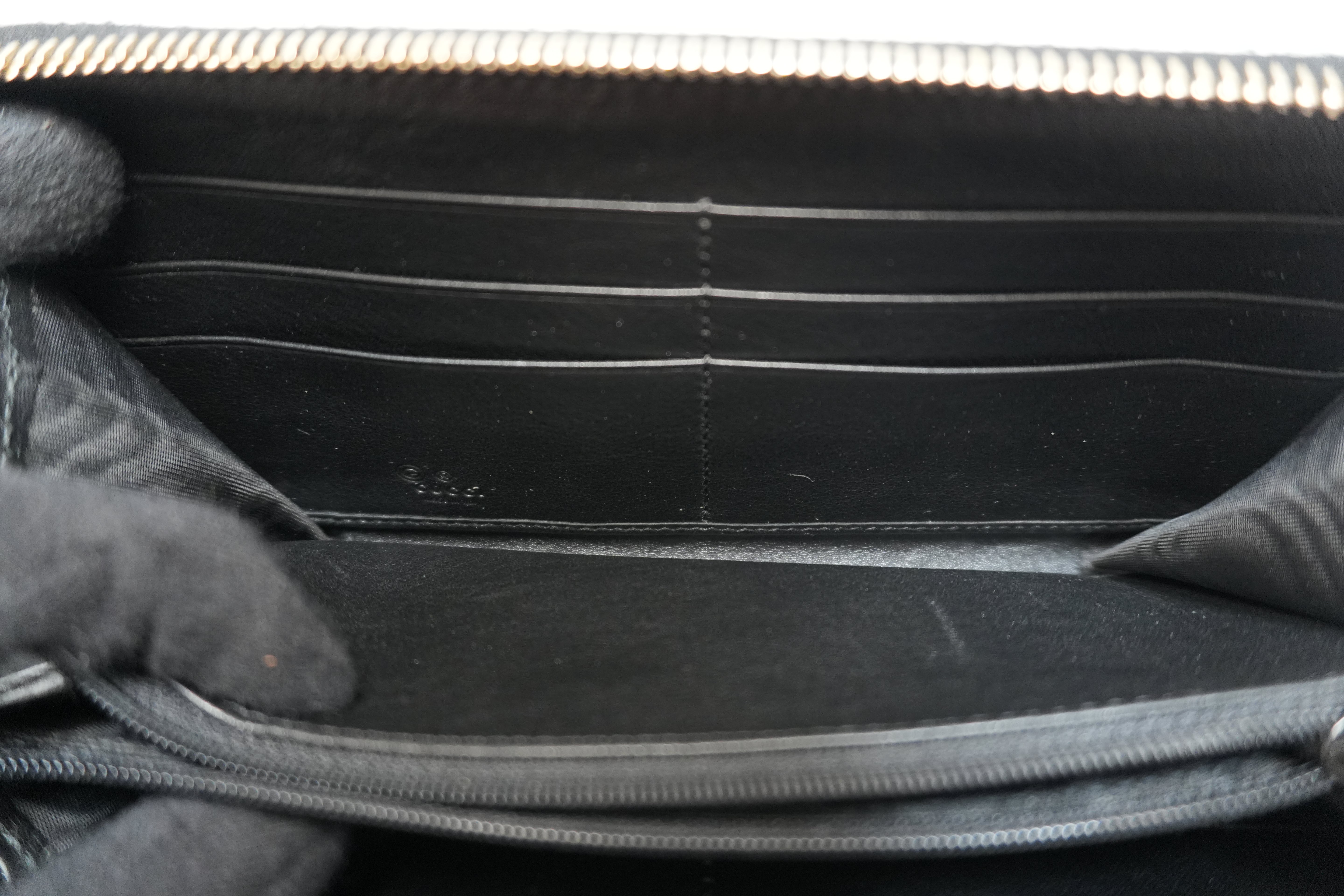 Gucci Micro Guccisima Zippy Wallet Black Leather Used