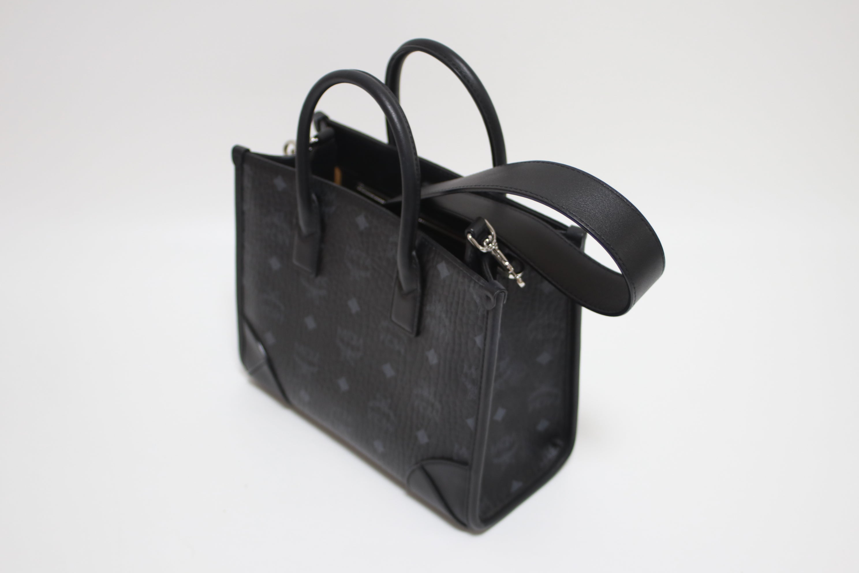 MCM Embossed Munchen Shoulder Tote Bag Used