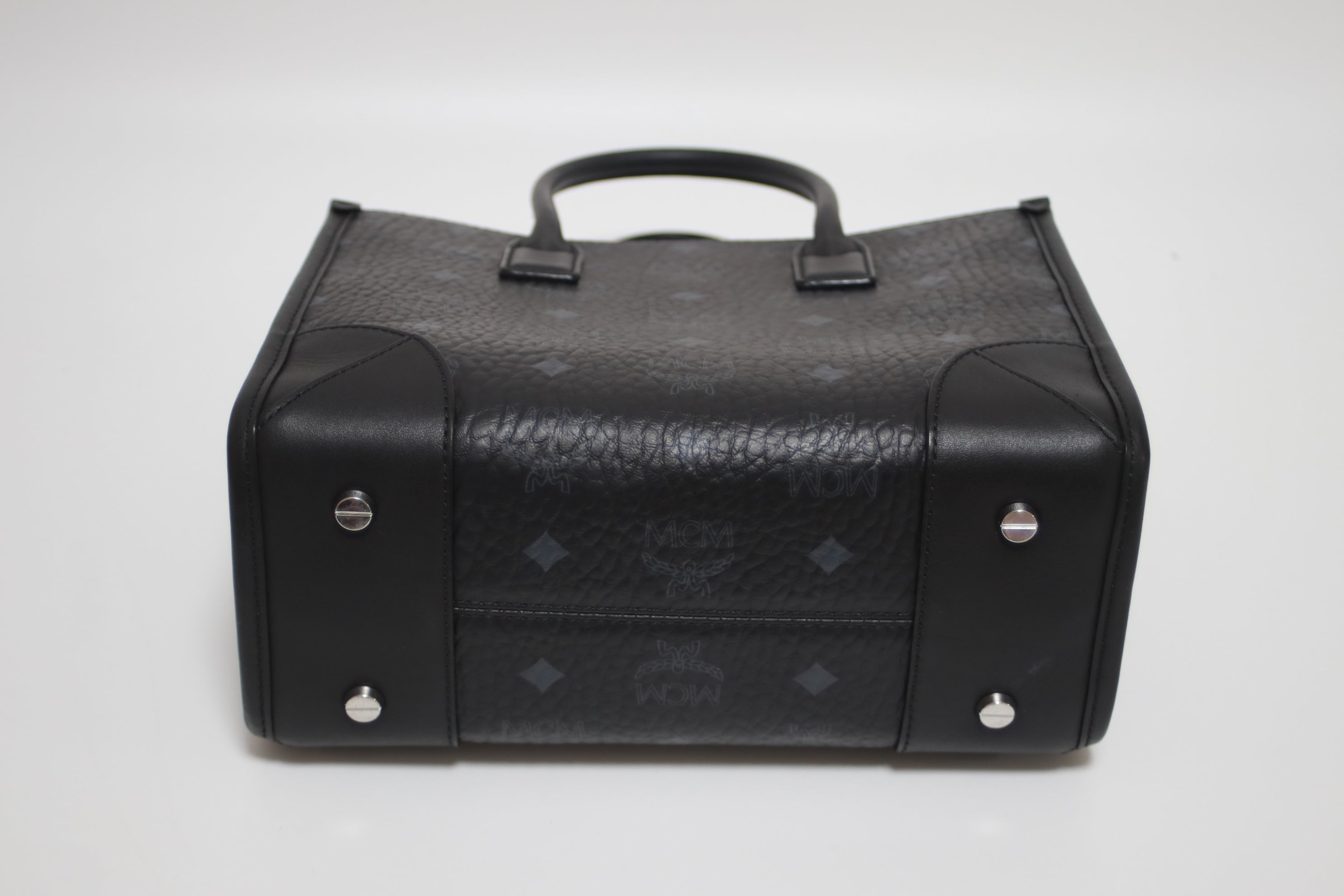 MCM Embossed Munchen Shoulder Tote Bag Used