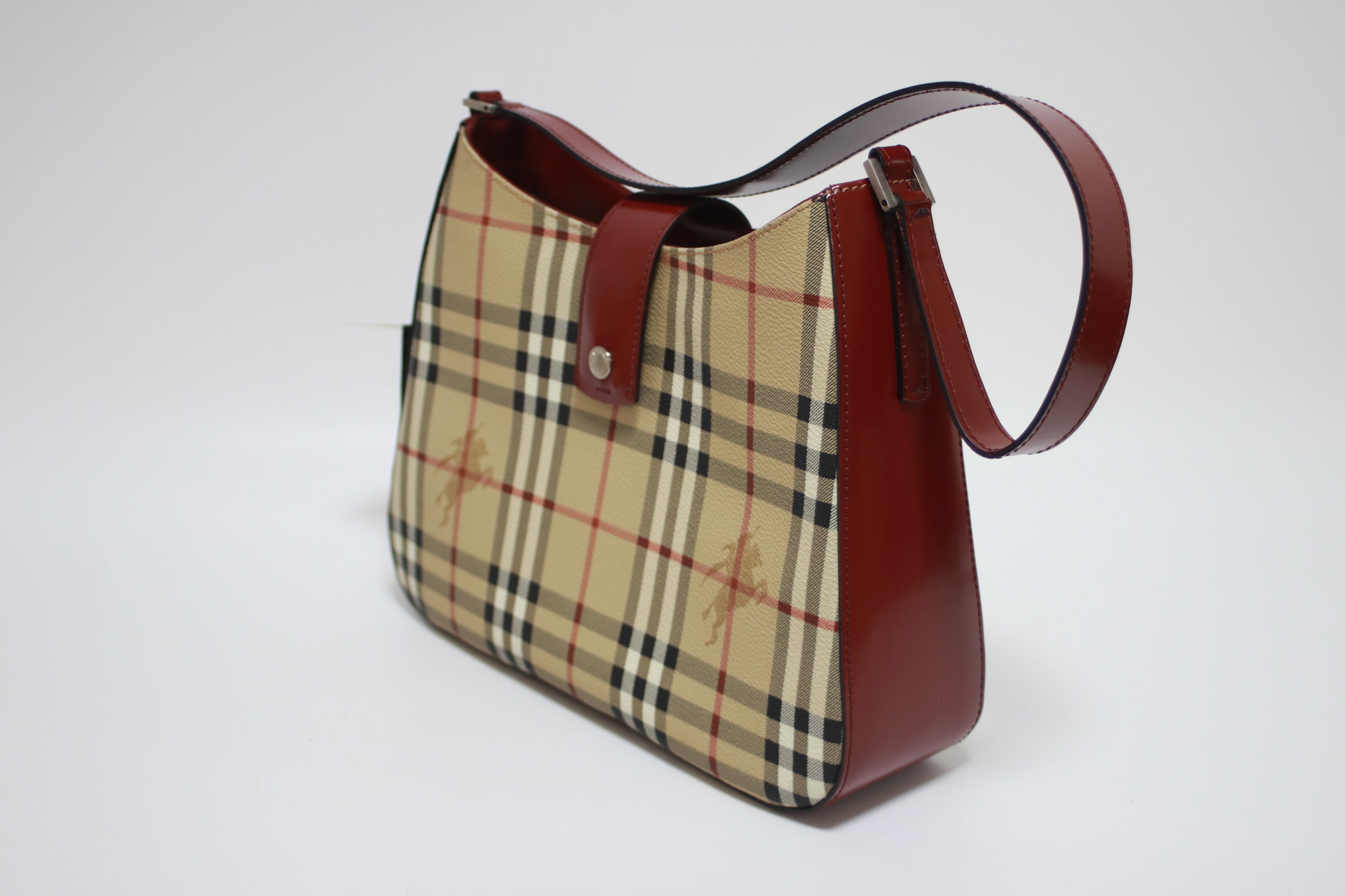 Burberry Shoulder Bag Beige and Red Used