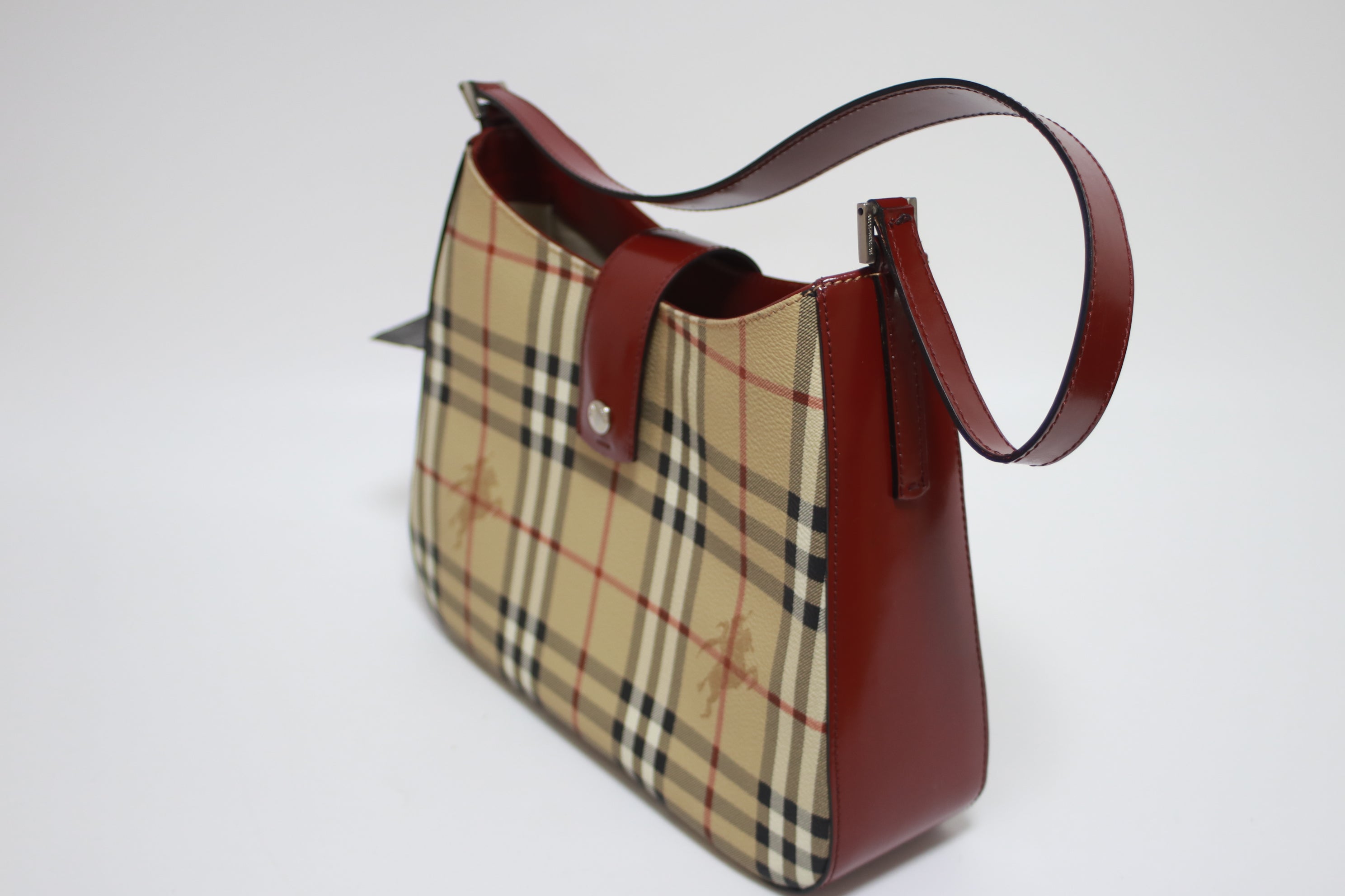 Burberry Shoulder Bag Beige and Red Used