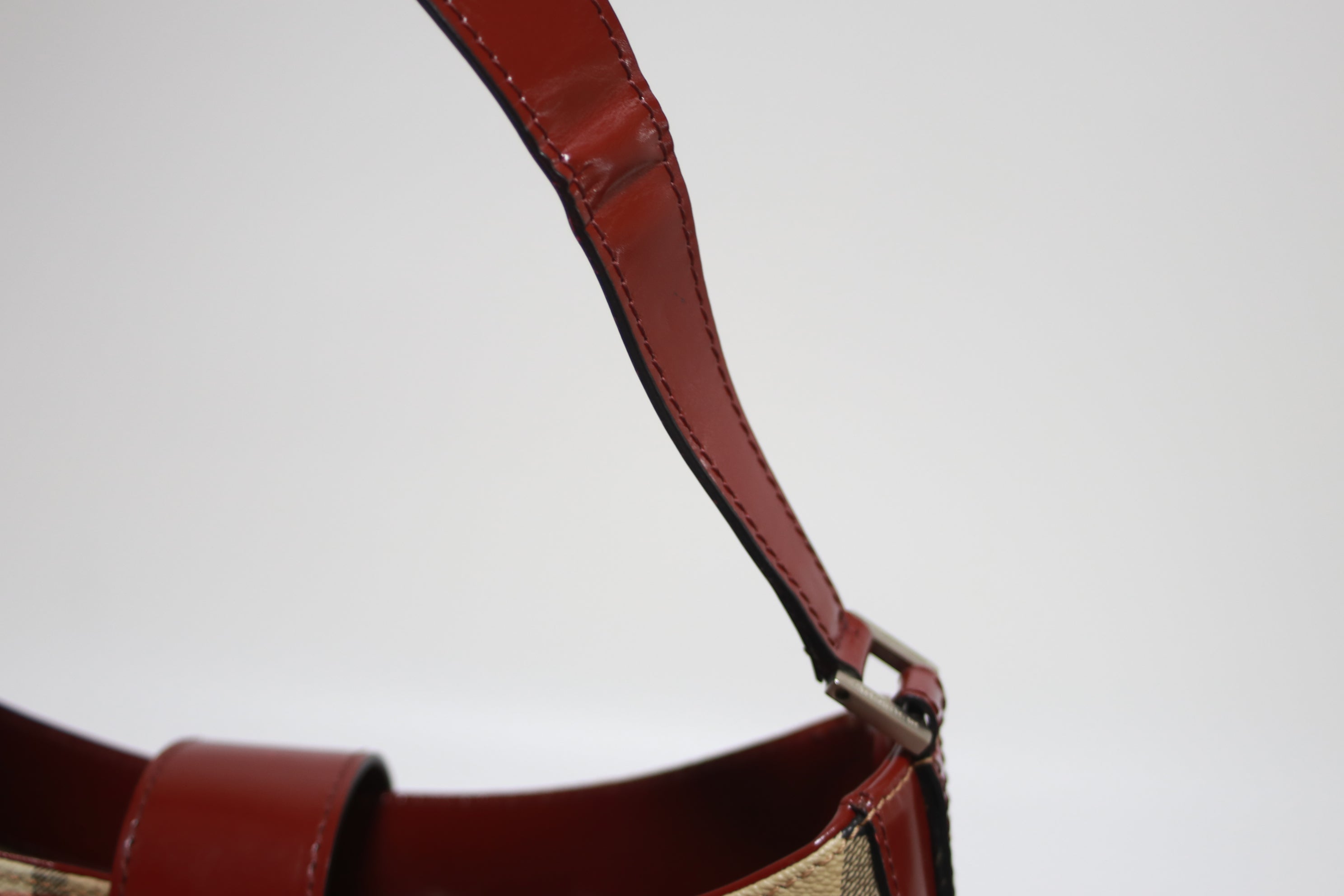 Burberry Shoulder Bag Beige and Red Used
