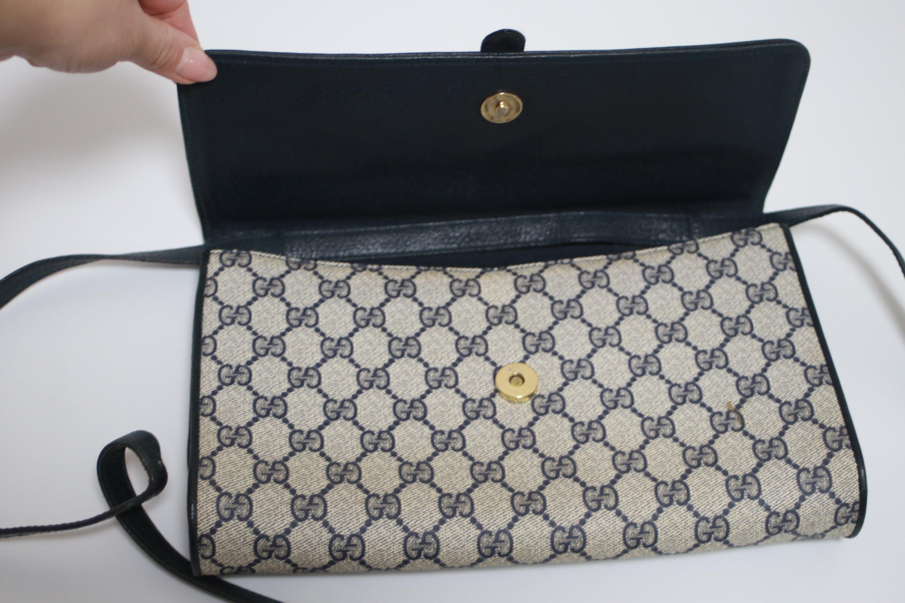 Gucci Clutch Shoulder Bag Navy blue Used