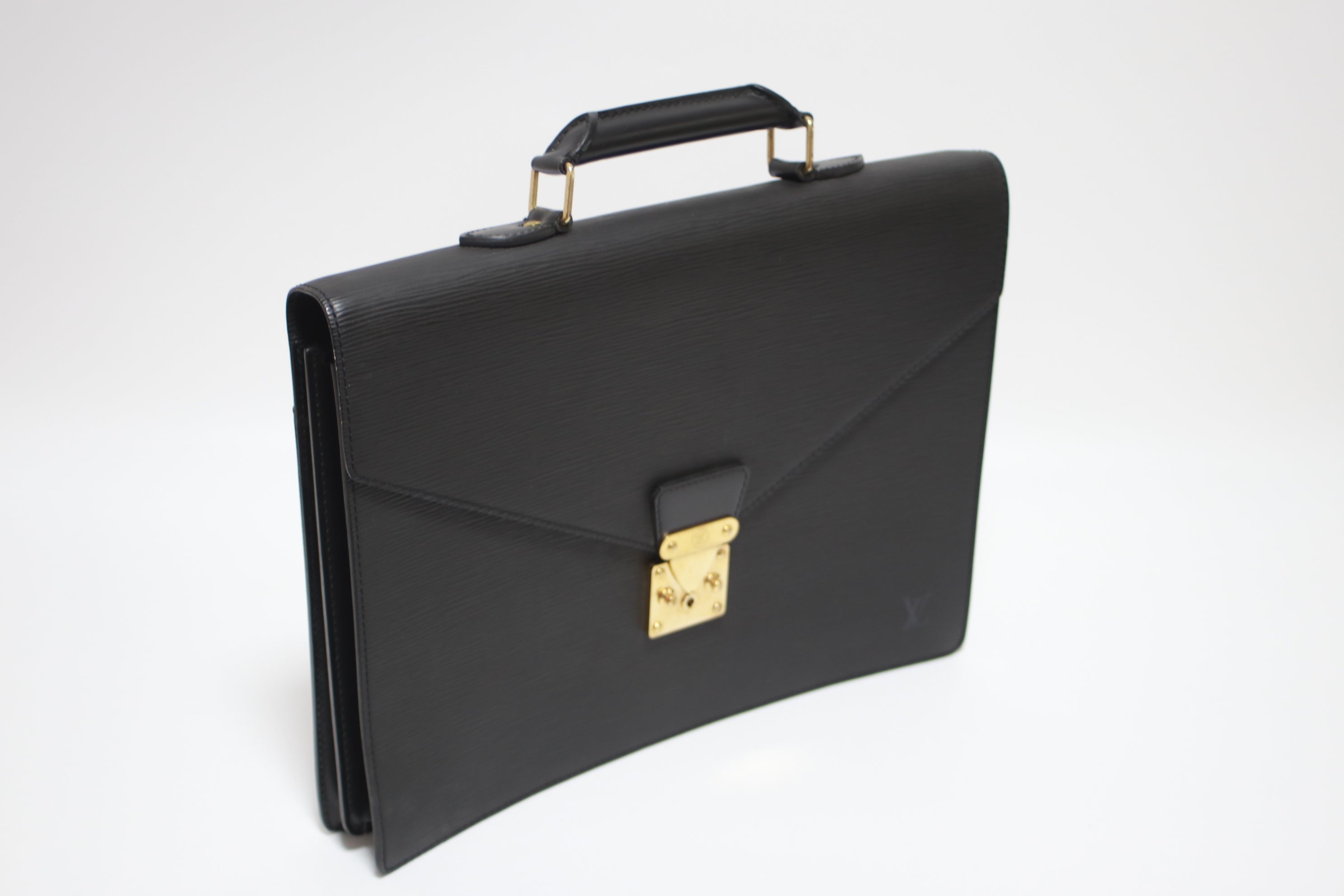 Louis Vuitton Epi Leather Black Ambassador Brief Case Bag Used