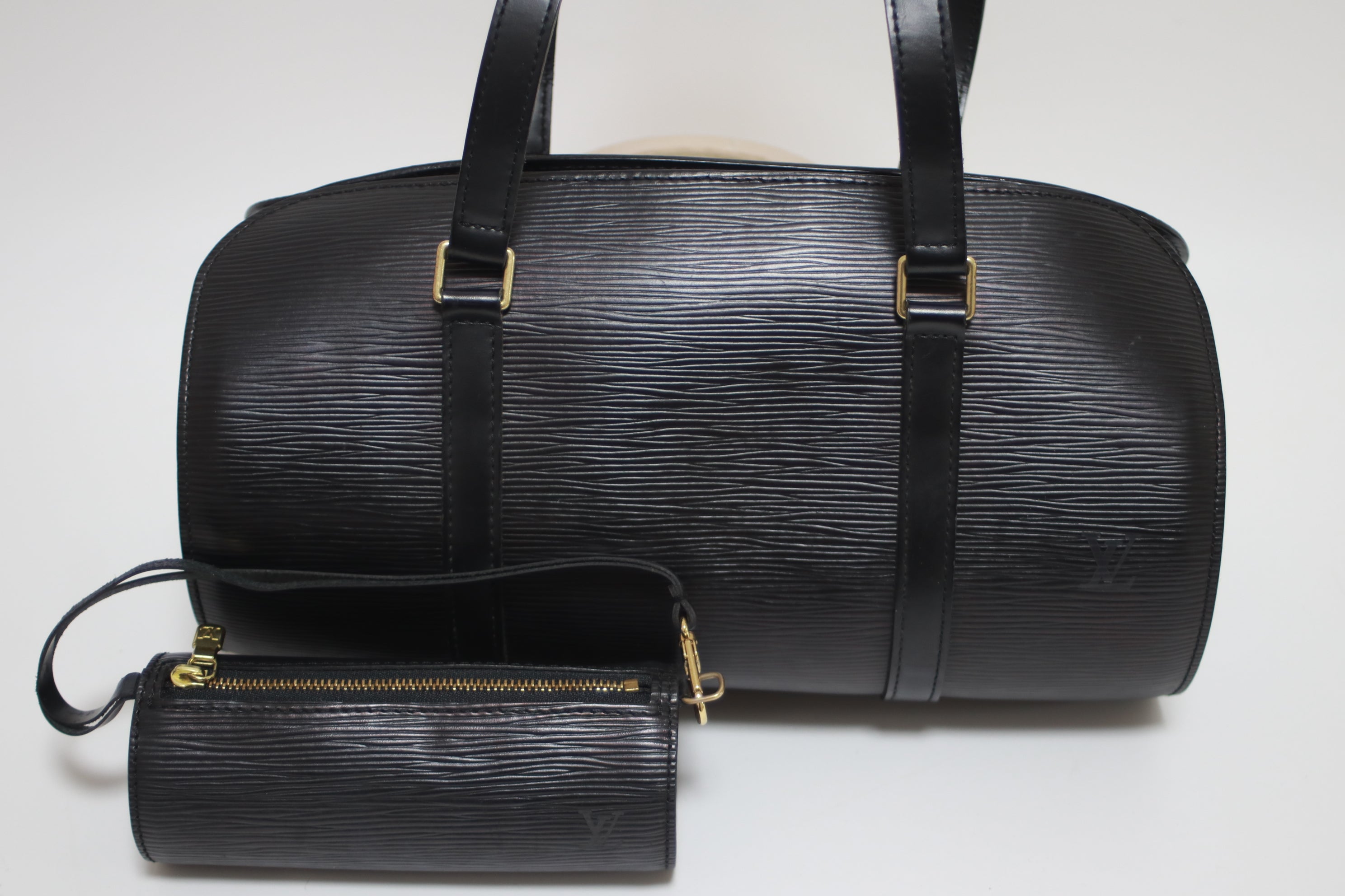 Louis Vuitton Soufflot Epi Black Leather Handbag Used