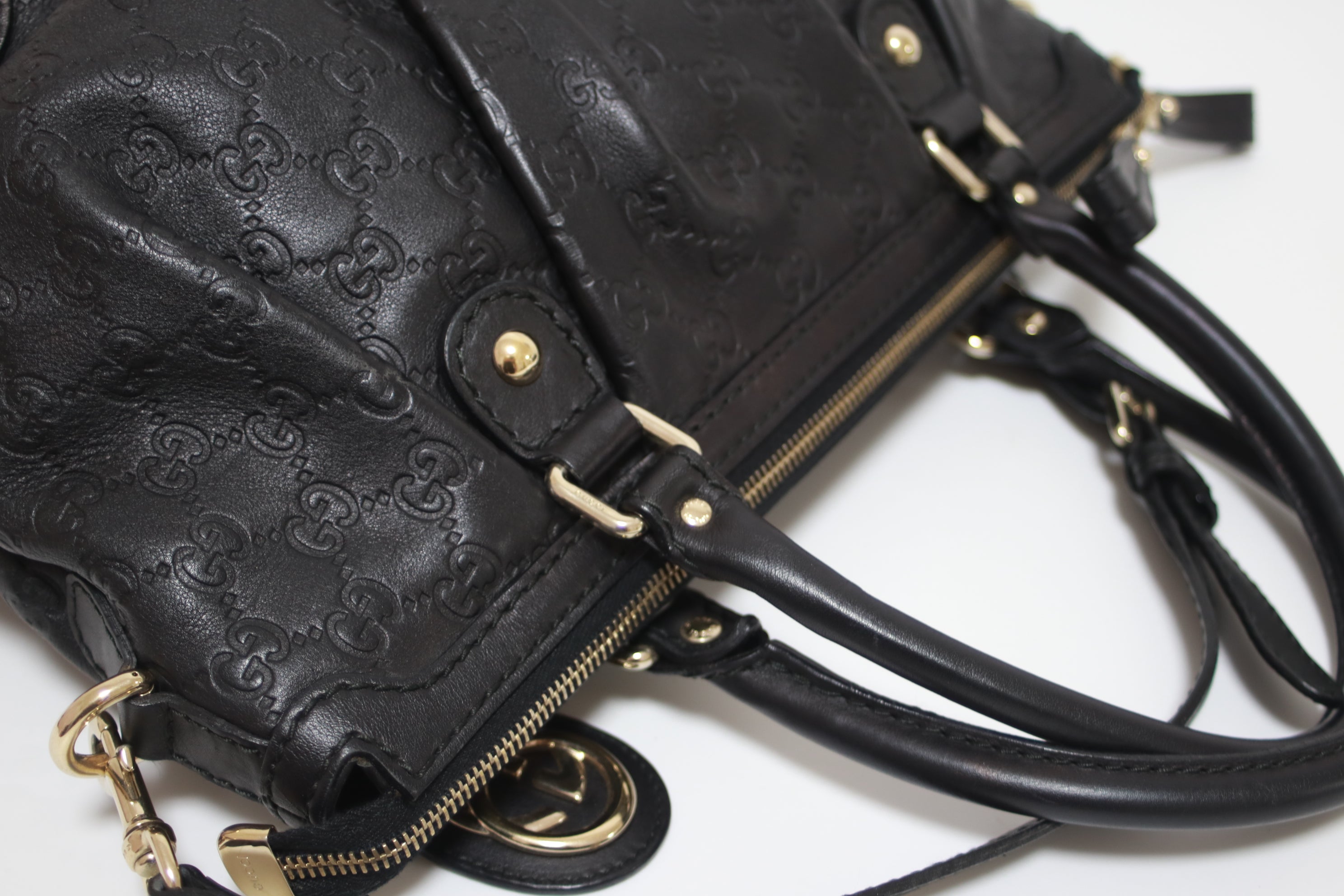 Gucci Guccisima Two Way Shoulder Bag Black Used