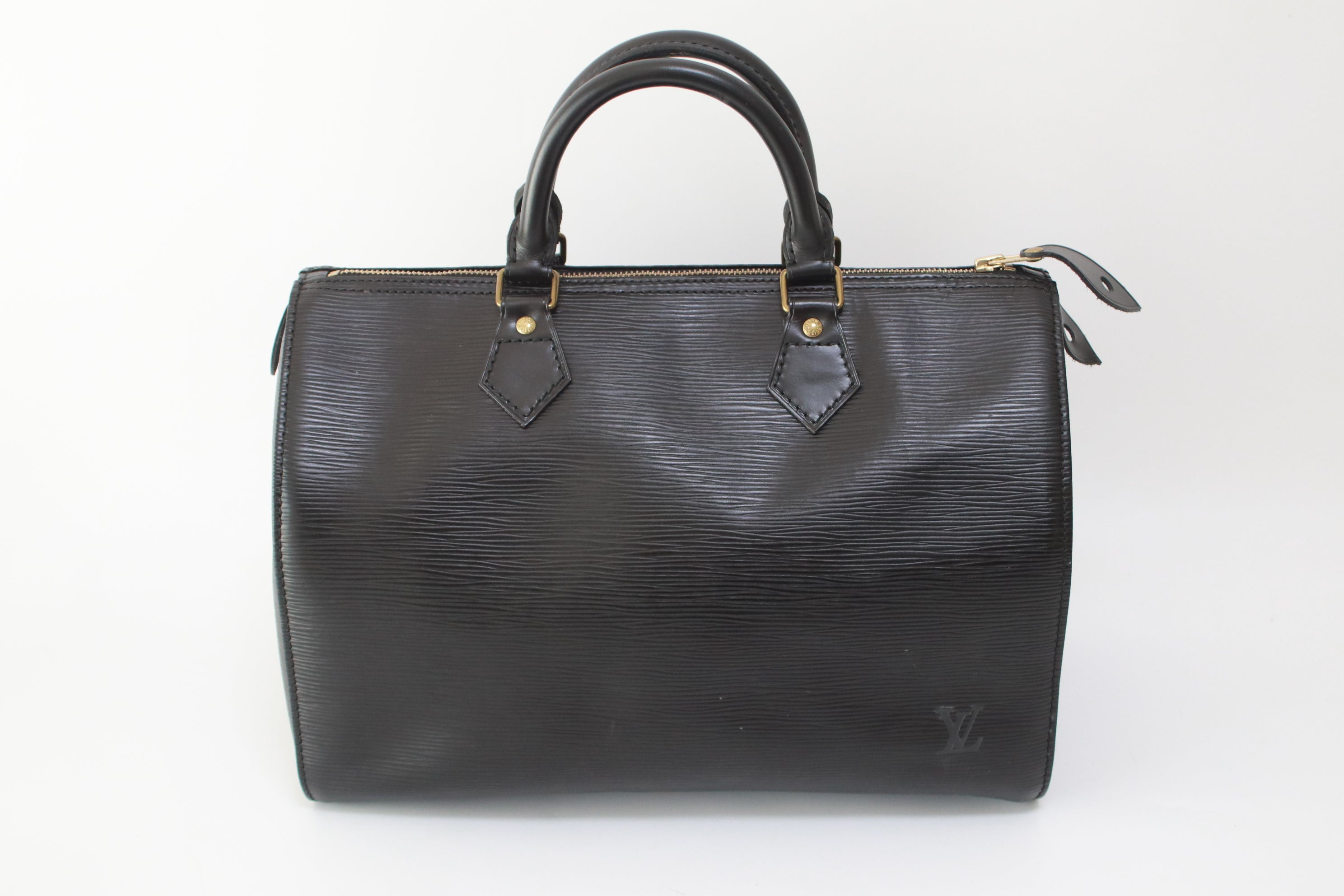 Louis Vuitton Speedy 30 Epi Black Handbag Used (7182)