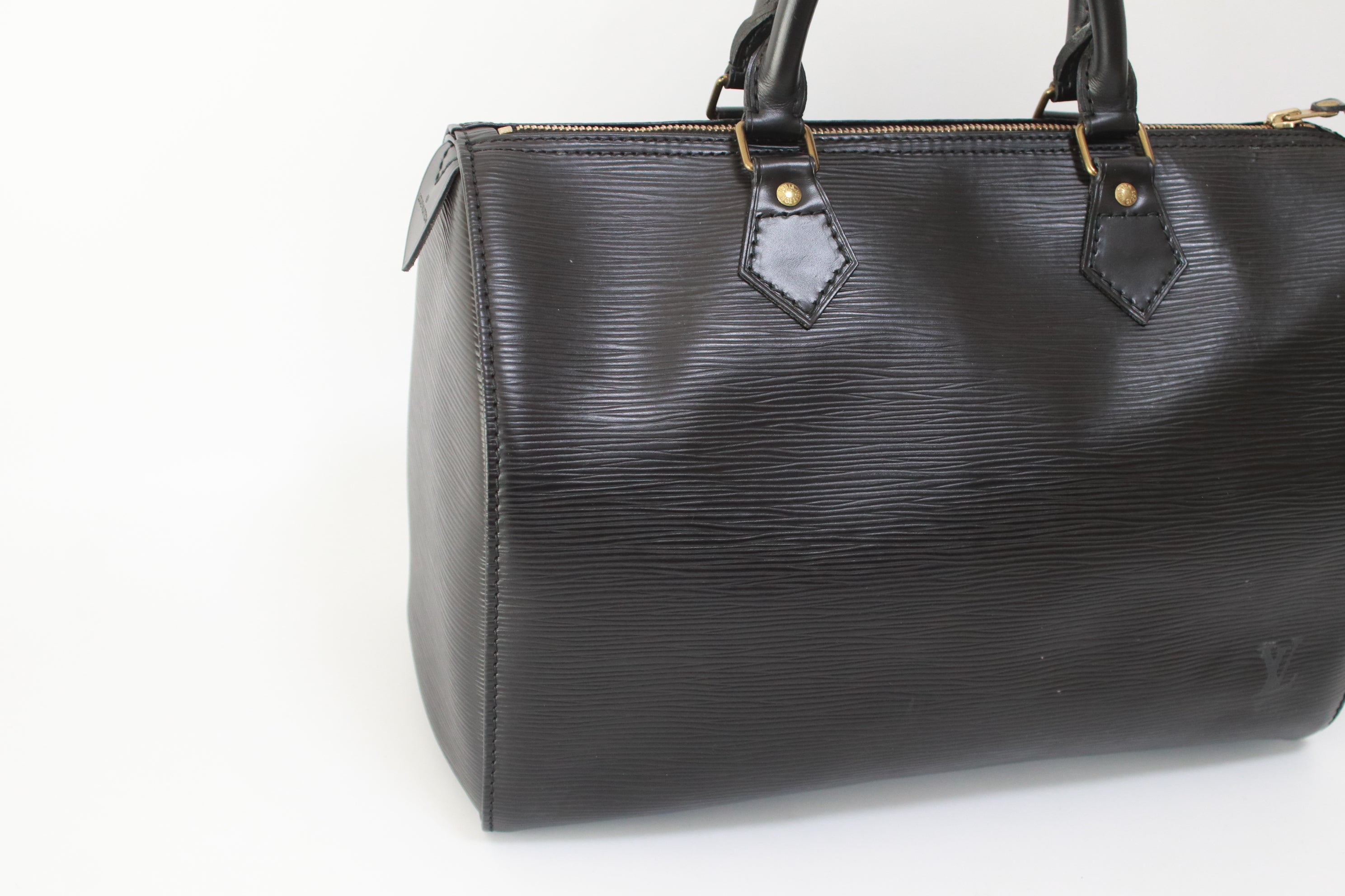 Louis Vuitton Speedy 30 Epi Black Handbag Used (7182)