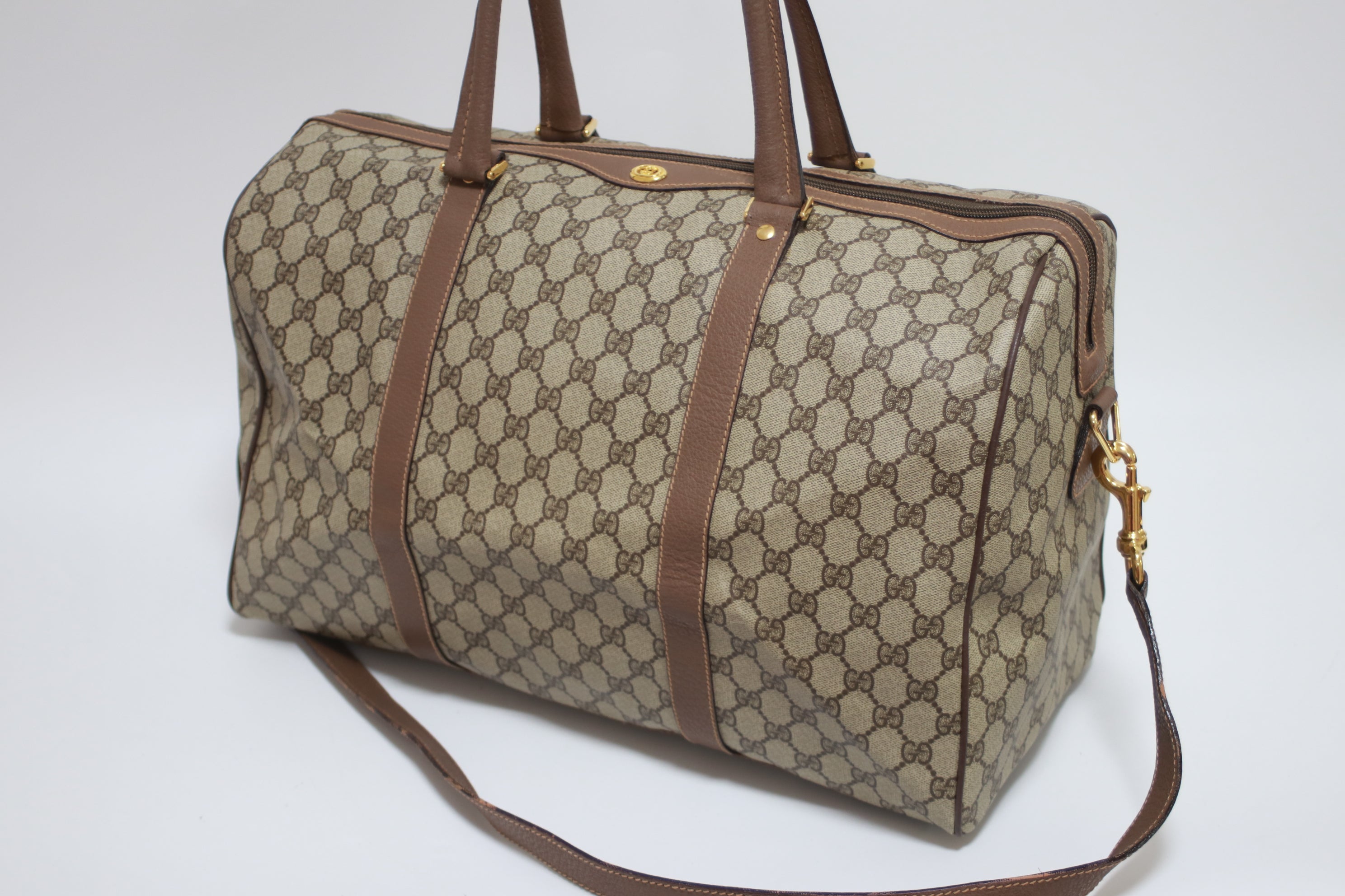 Gucci Boston Brown Travel Bag Used
