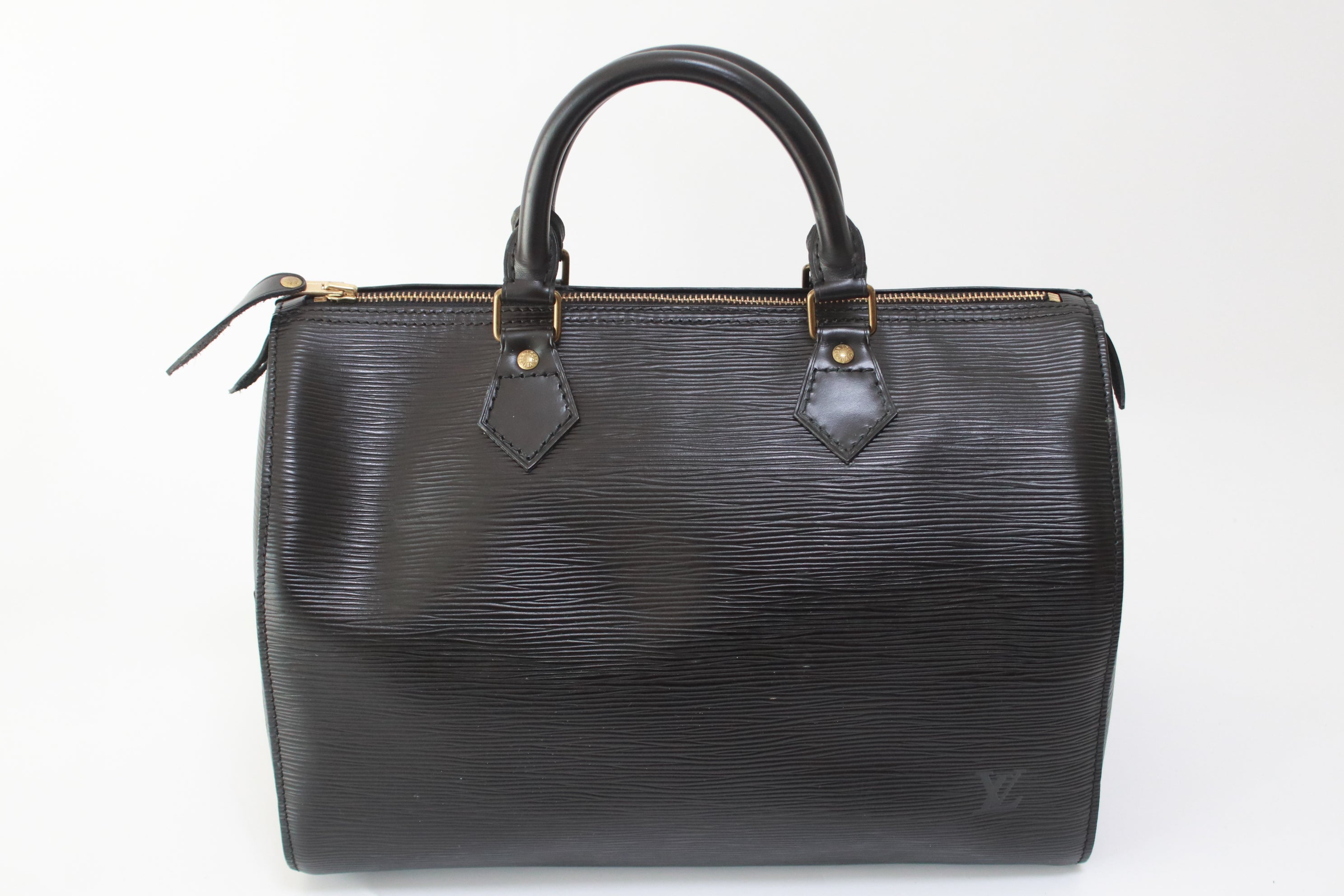 Louis Vuitton Speedy 30 Epi Black Handbag Used (7182)