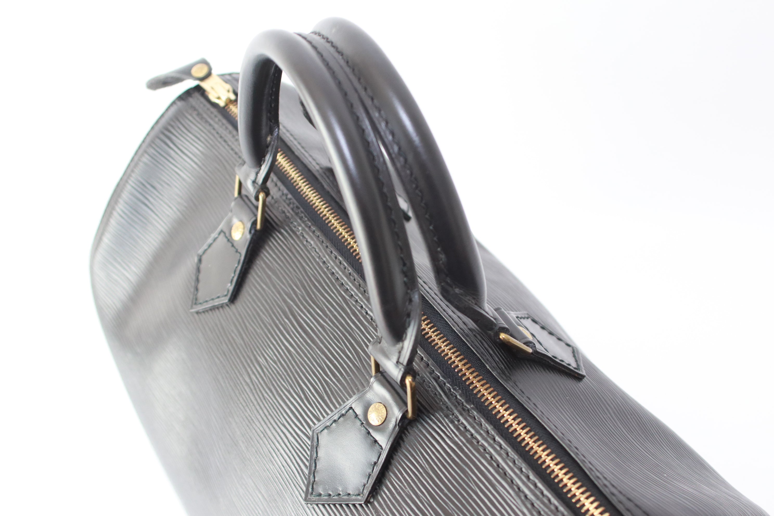 Louis Vuitton Speedy 30 Epi Black Handbag Used (7182)