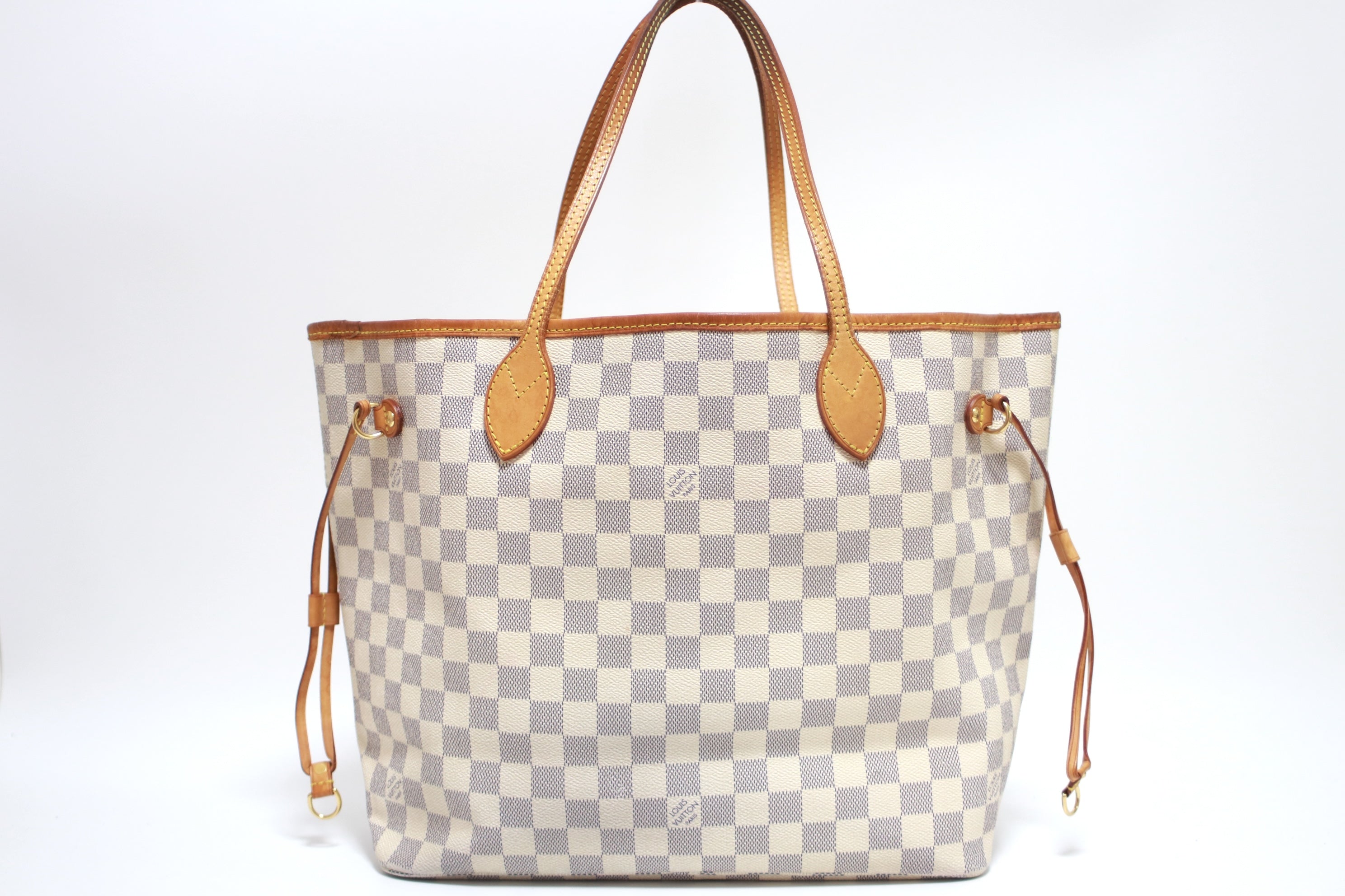 Louis Vuitton Neverfull MM Damier Azur Shoulder Tote Bag