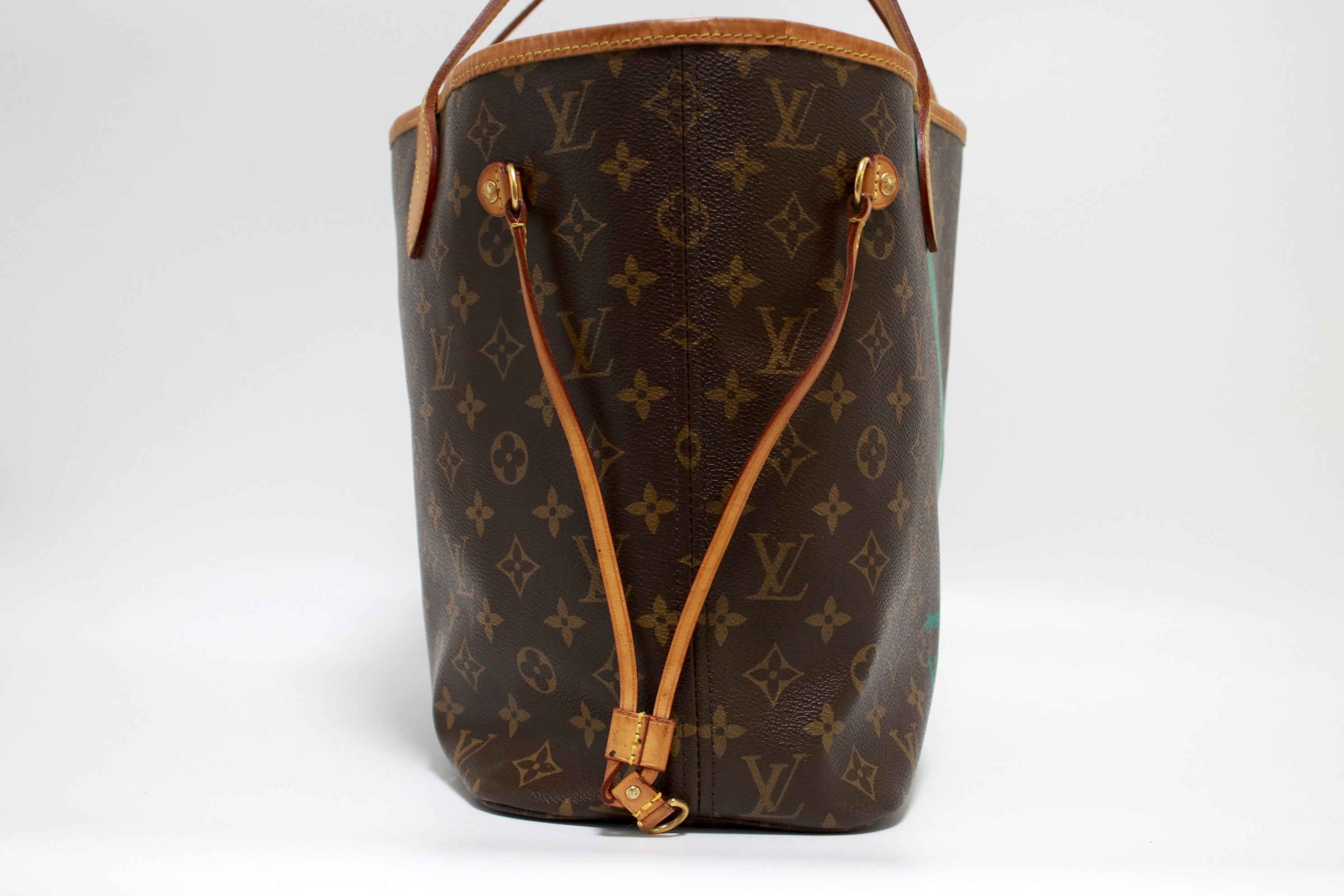 Louis Vuitton Limited Edition Neverfull MM V Turquoise Shoulder Bag Used