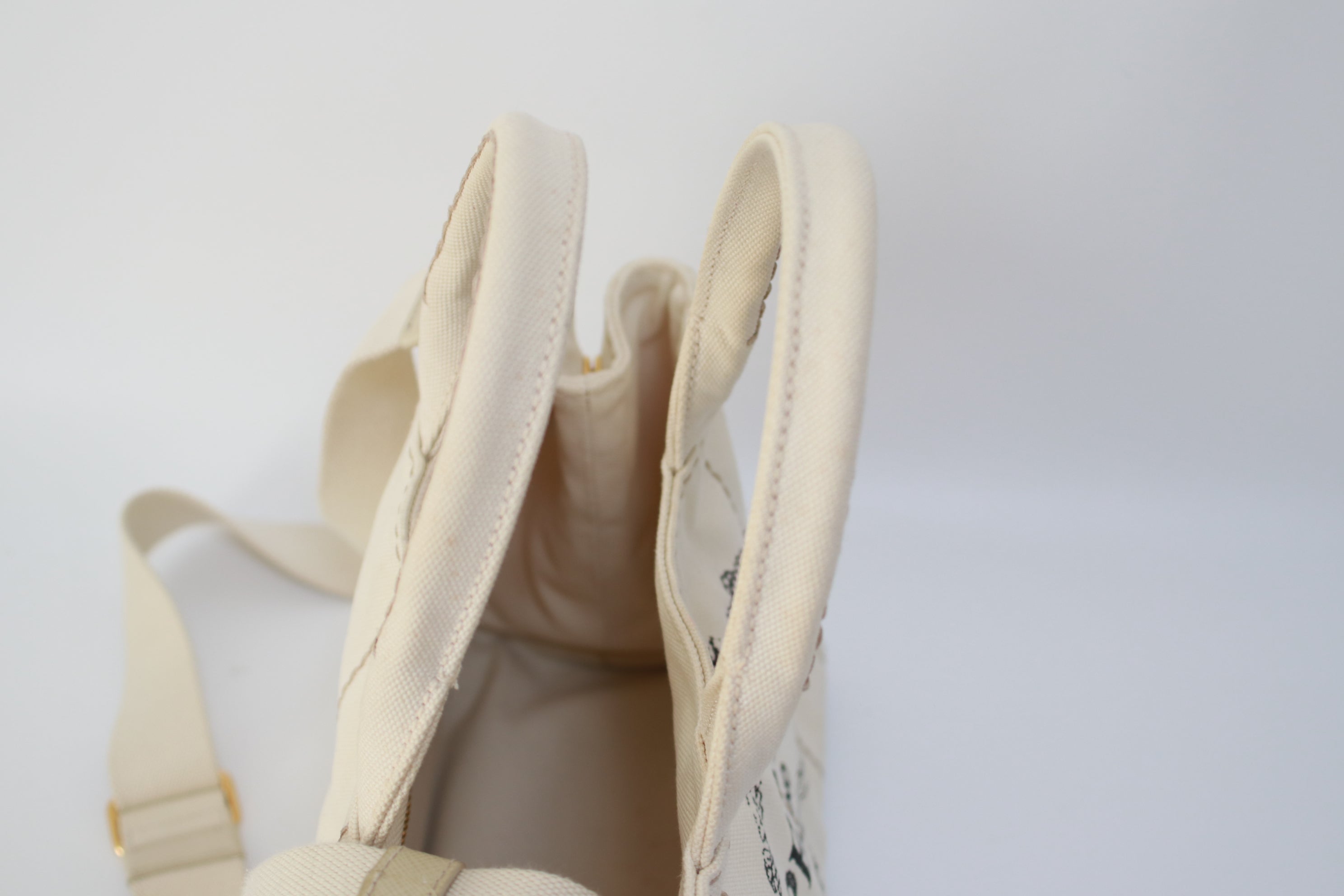 Prada Canapa Shoulder Bag White Used