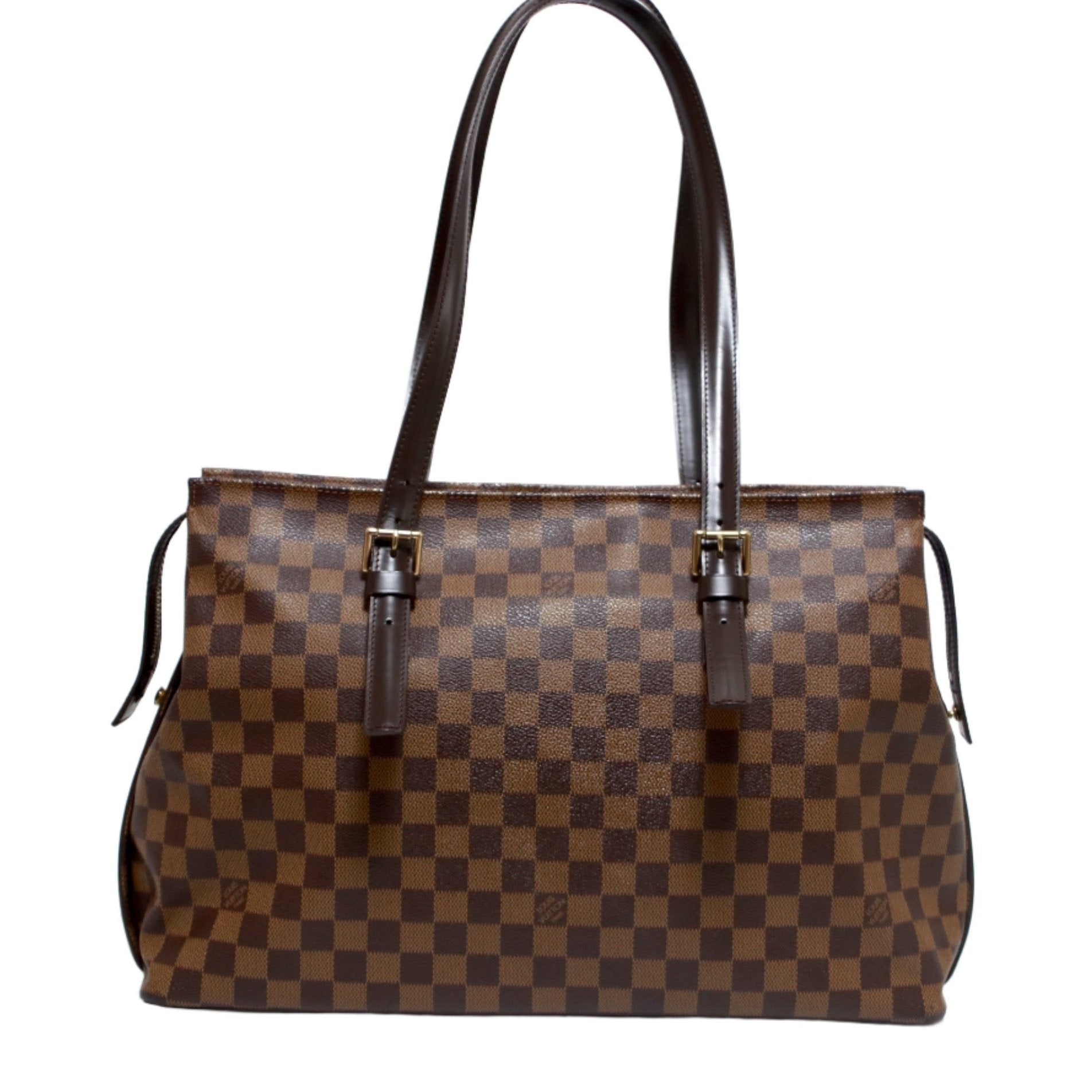 Louis Vuitton Chelsea Damier Ebene Shoulder Tote Bag Used