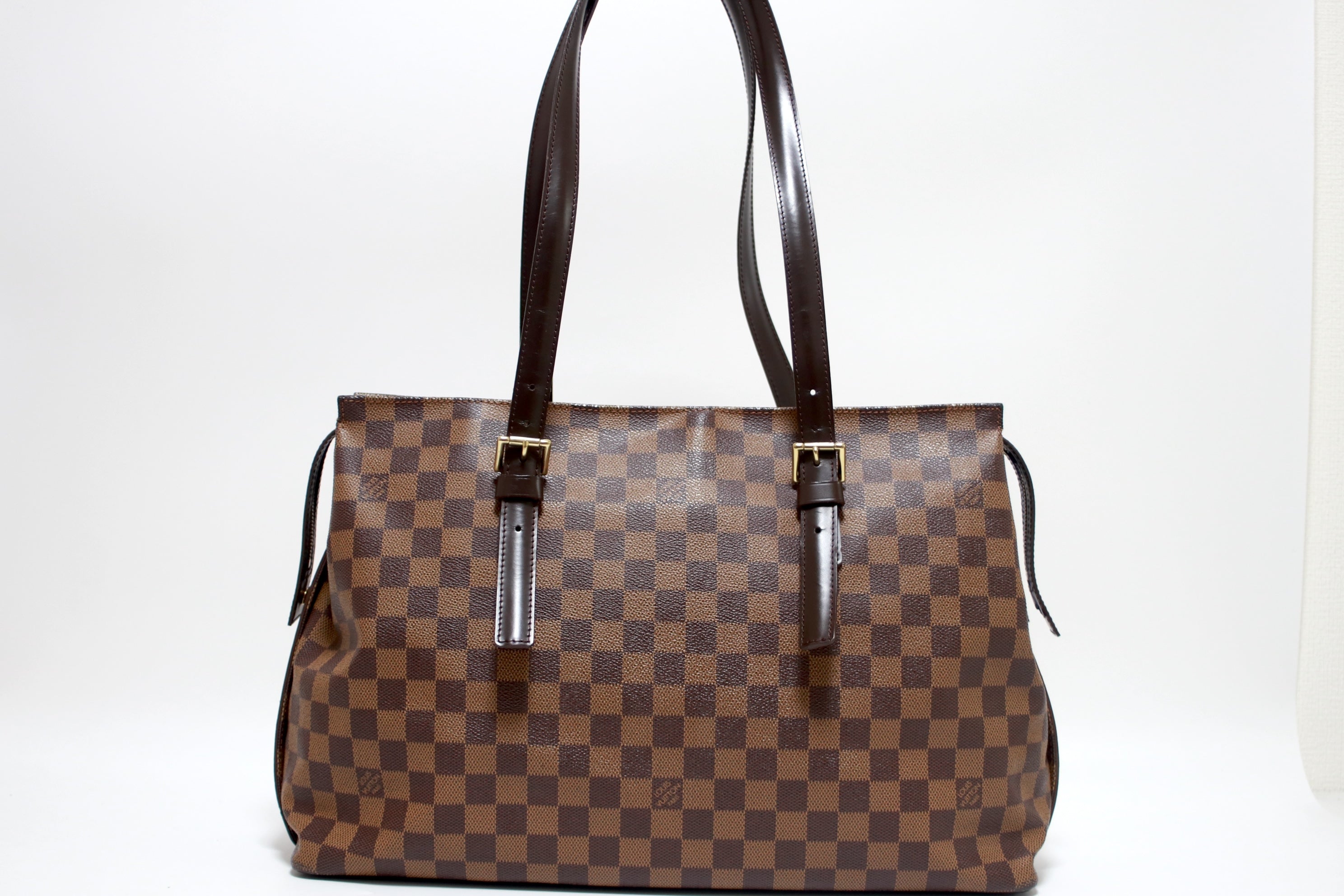 Louis Vuitton Chelsea Damier Ebene Shoulder Tote Bag Used